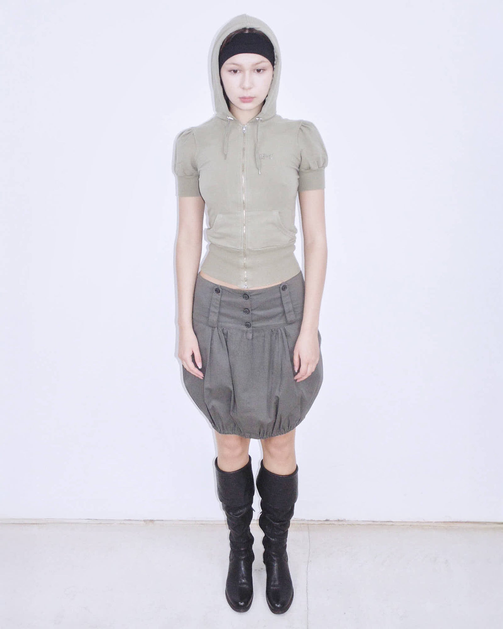 balloon midi skirt