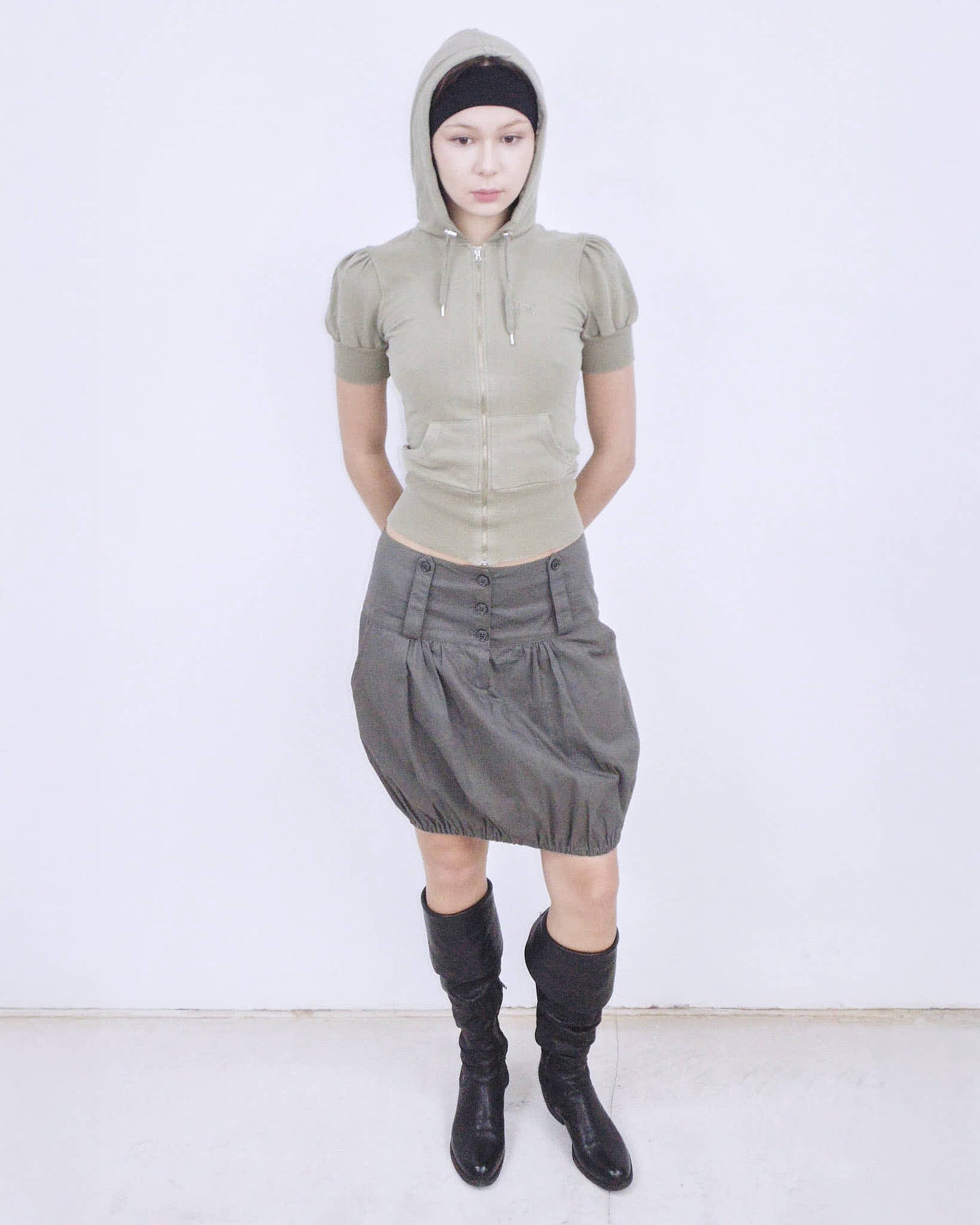 balloon midi skirt