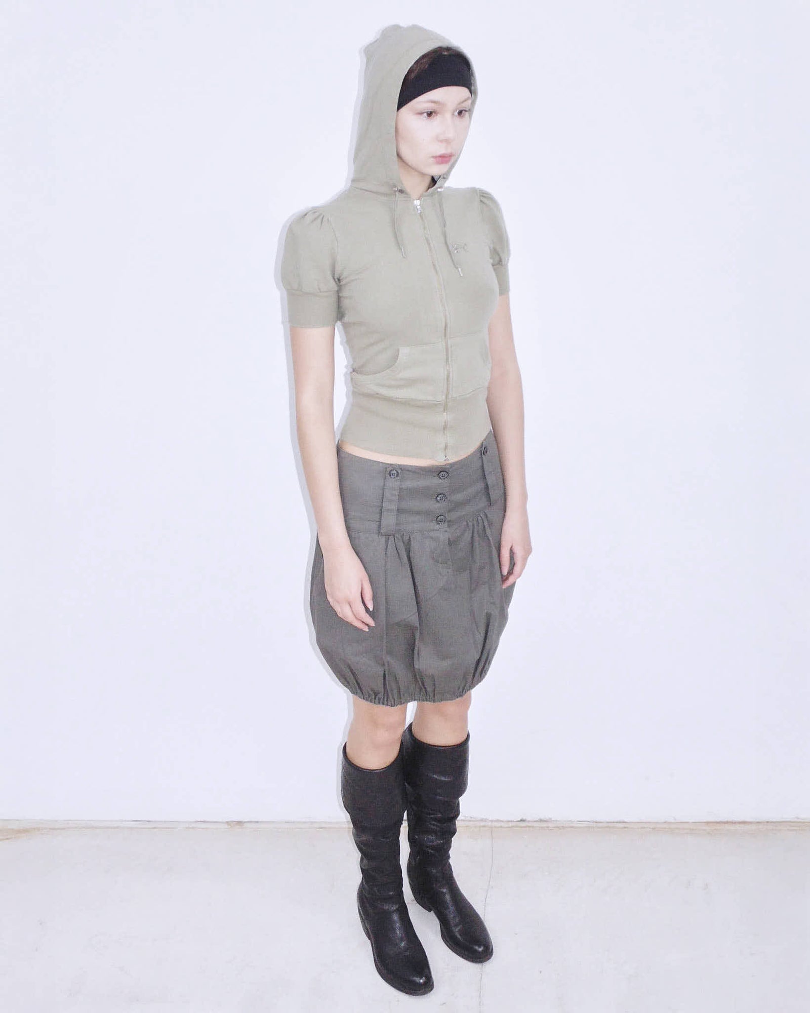 balloon midi skirt
