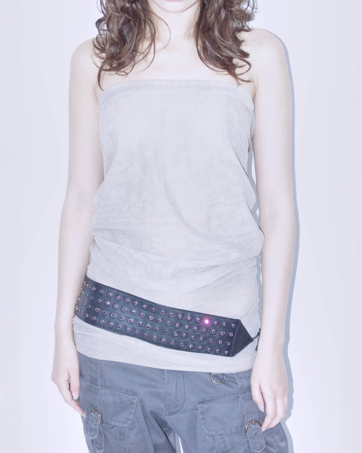 leather belt with strass