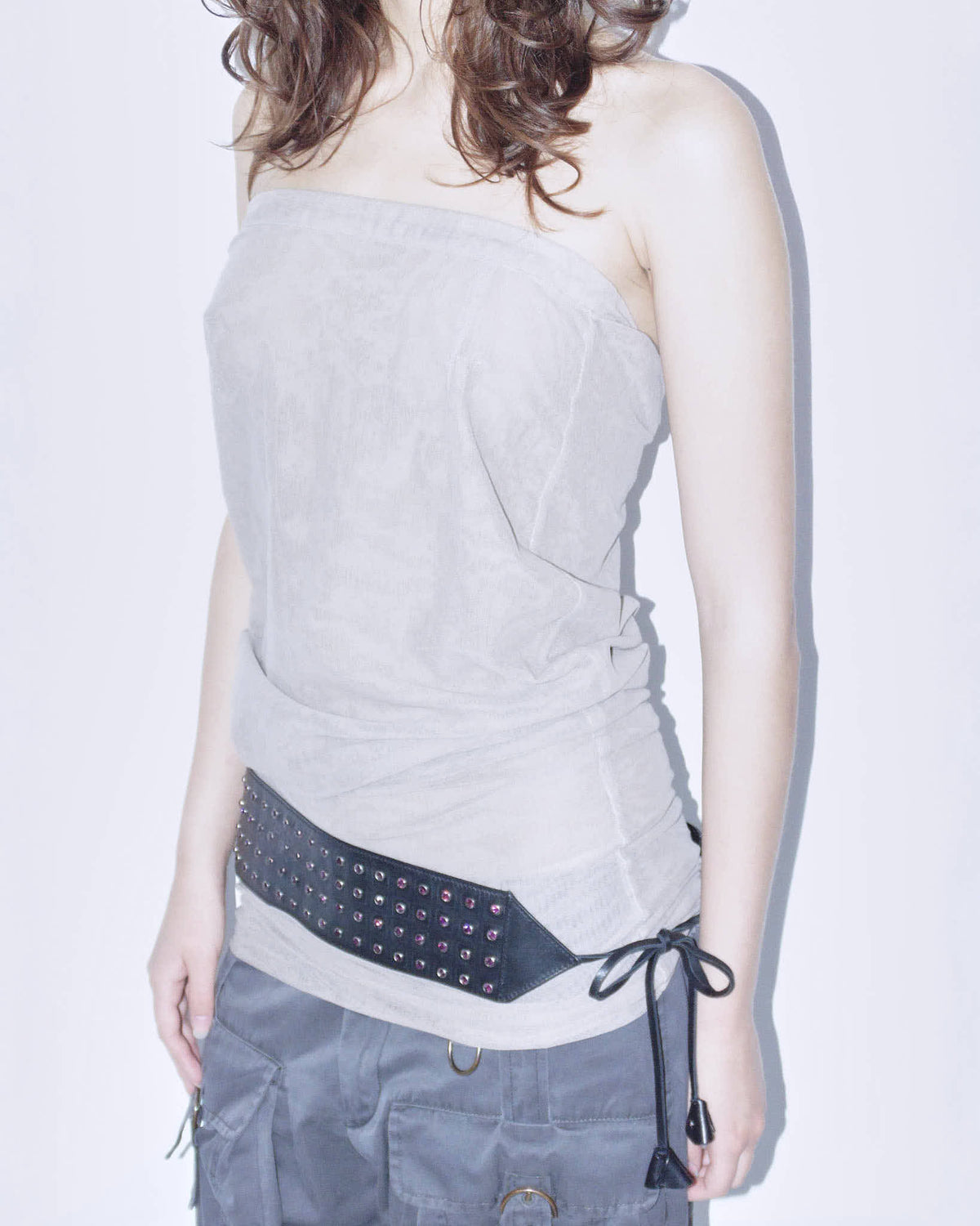 leather belt with strass