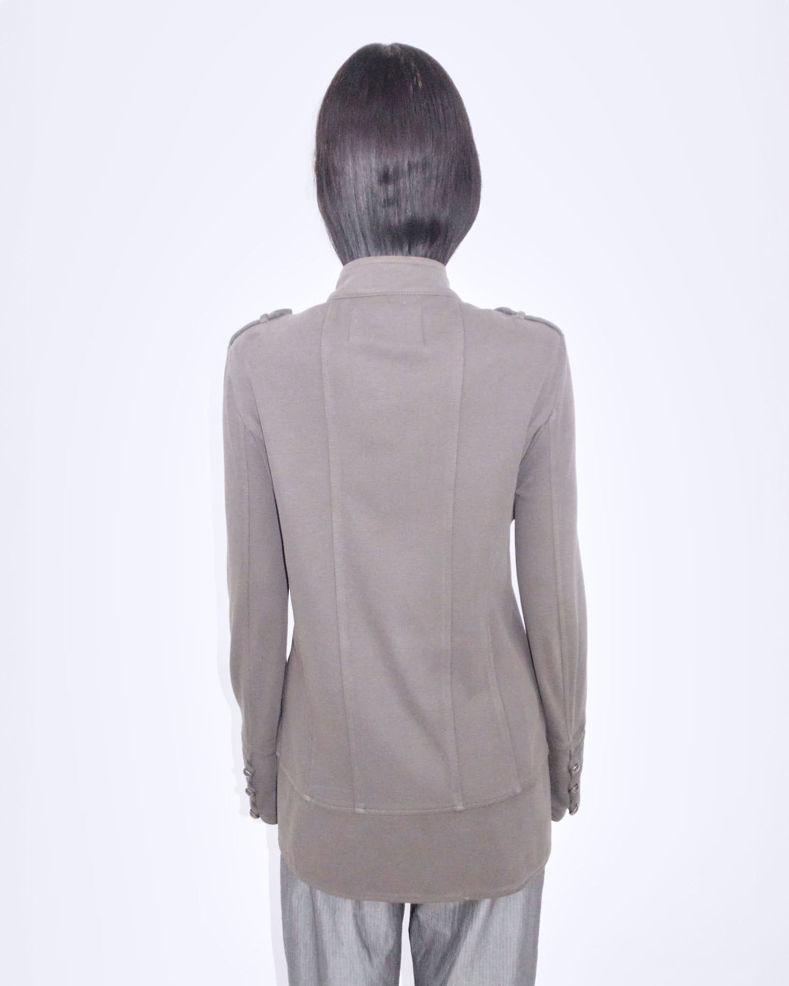 oversized dove gray cotton napoleon jacket