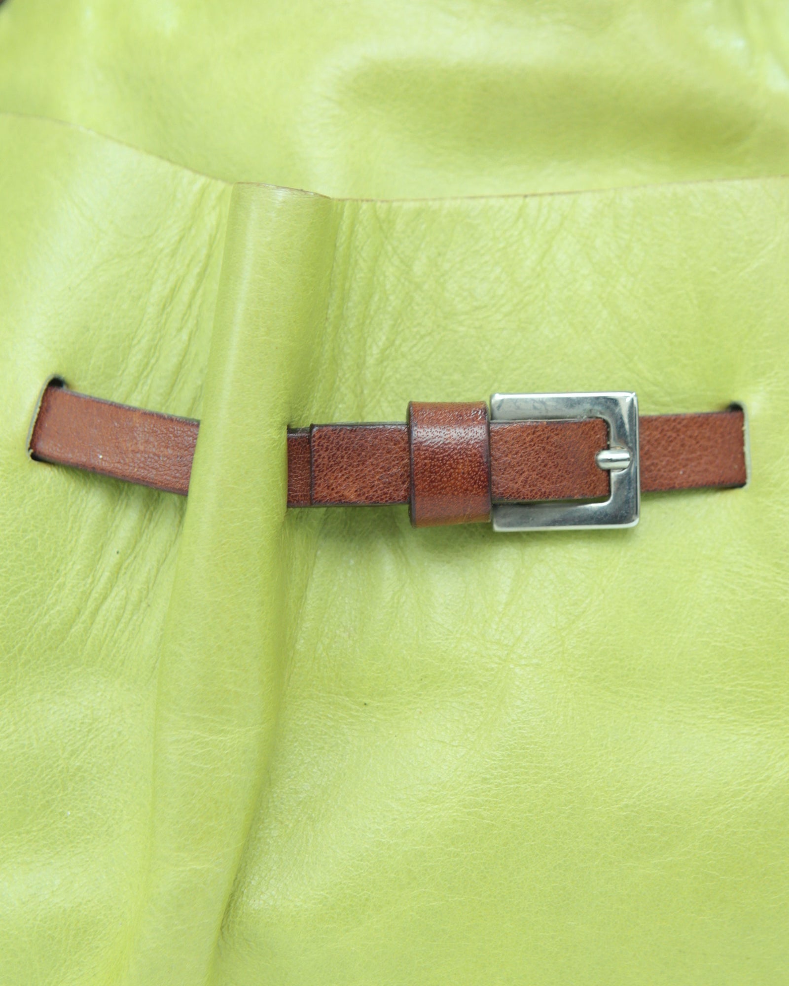 studded lime green leather bag