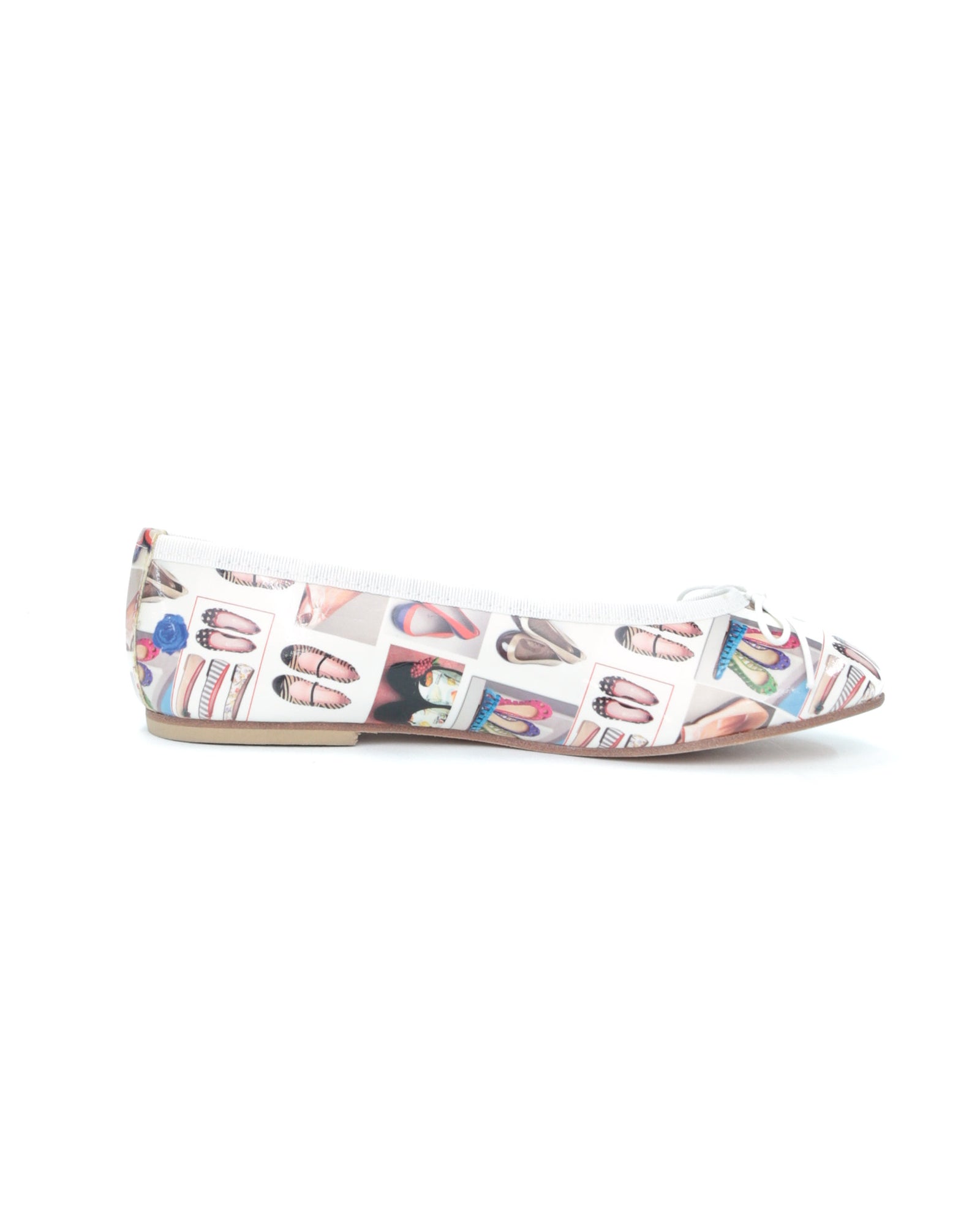 leather ballet flats with ballet flats print