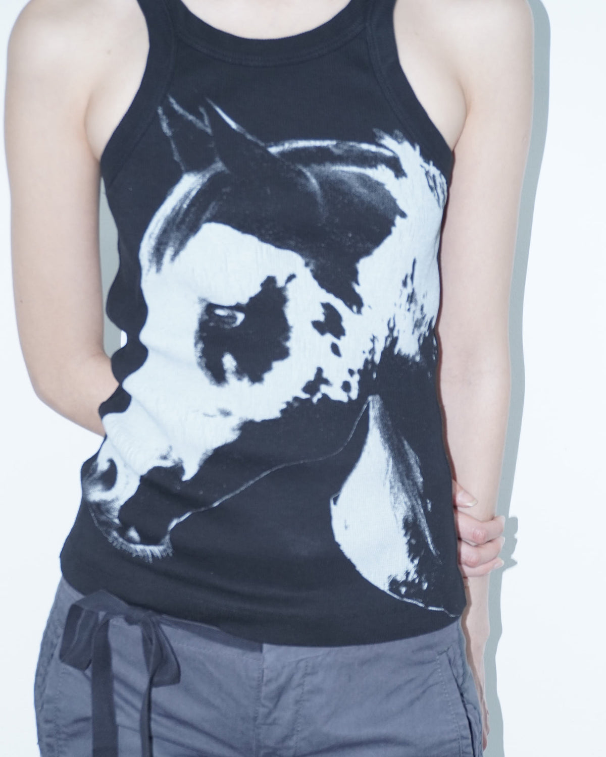 black & white horse tank top