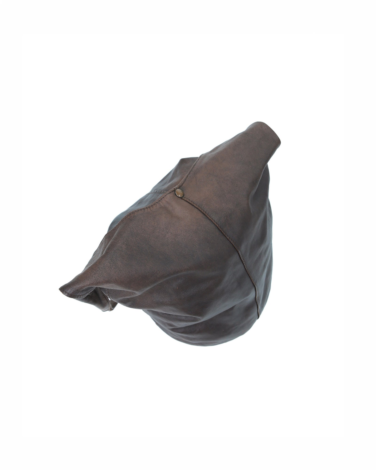 washed dark brown gradient round tote bag