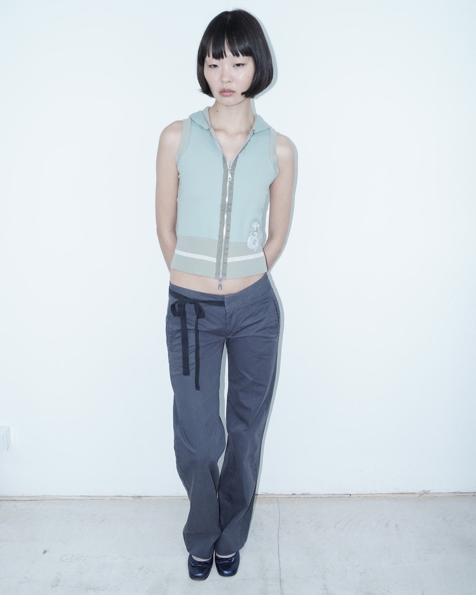 mint hooded vest top