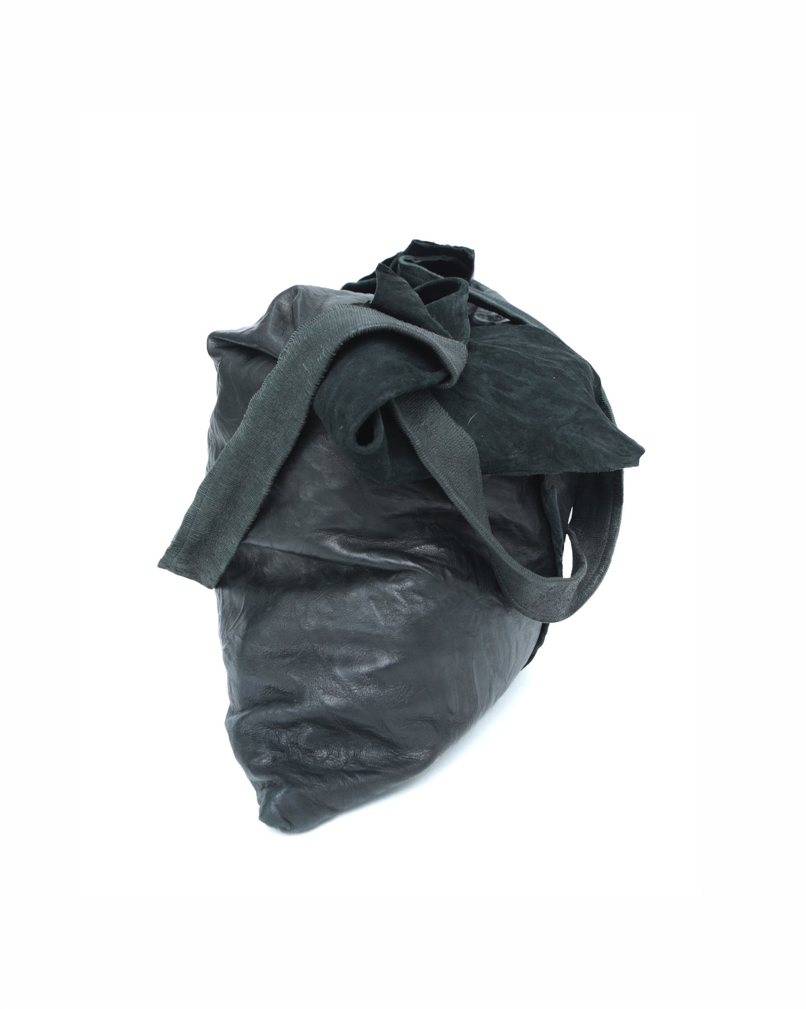 large multi texture black leather tote  bag