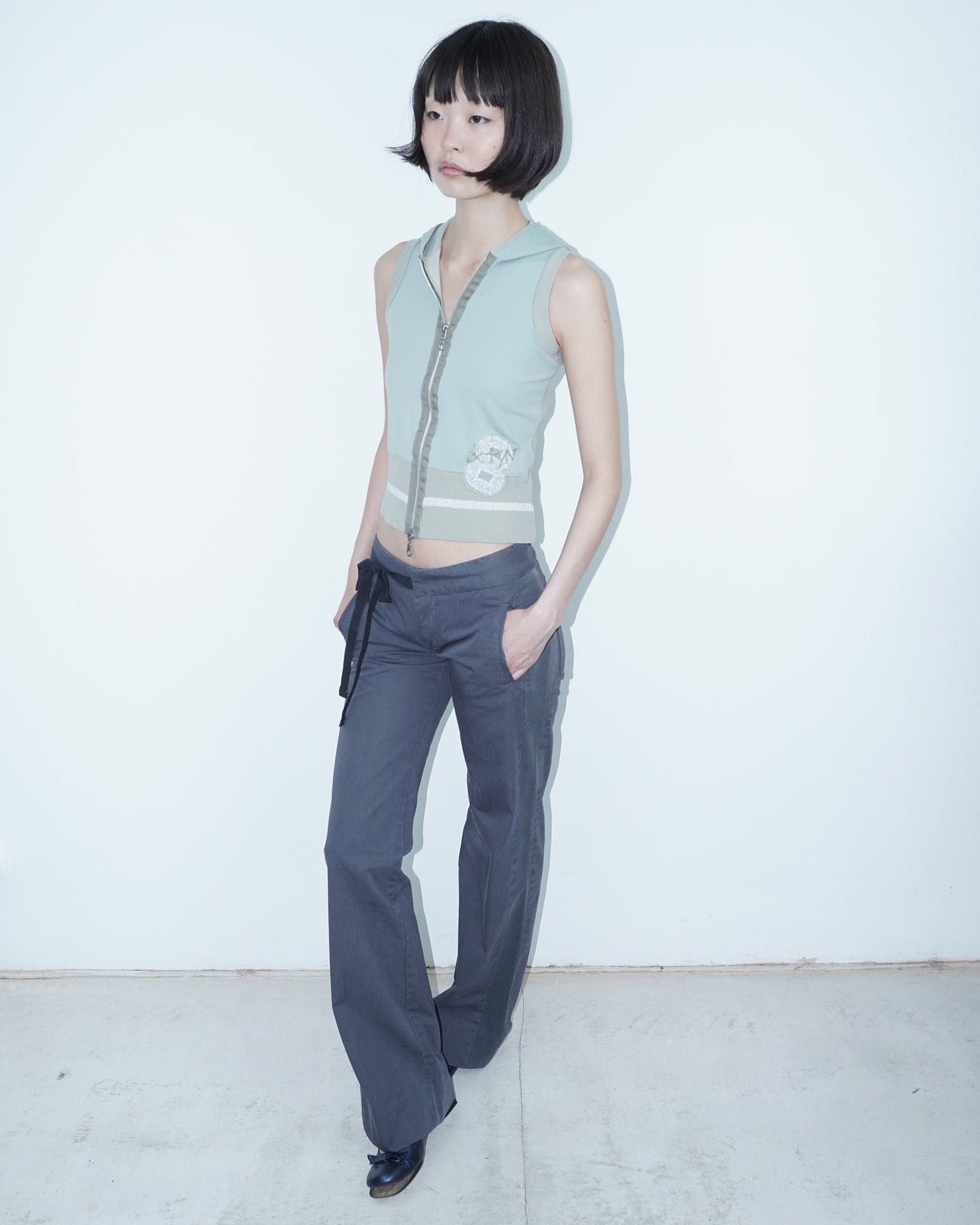 mint hooded vest top