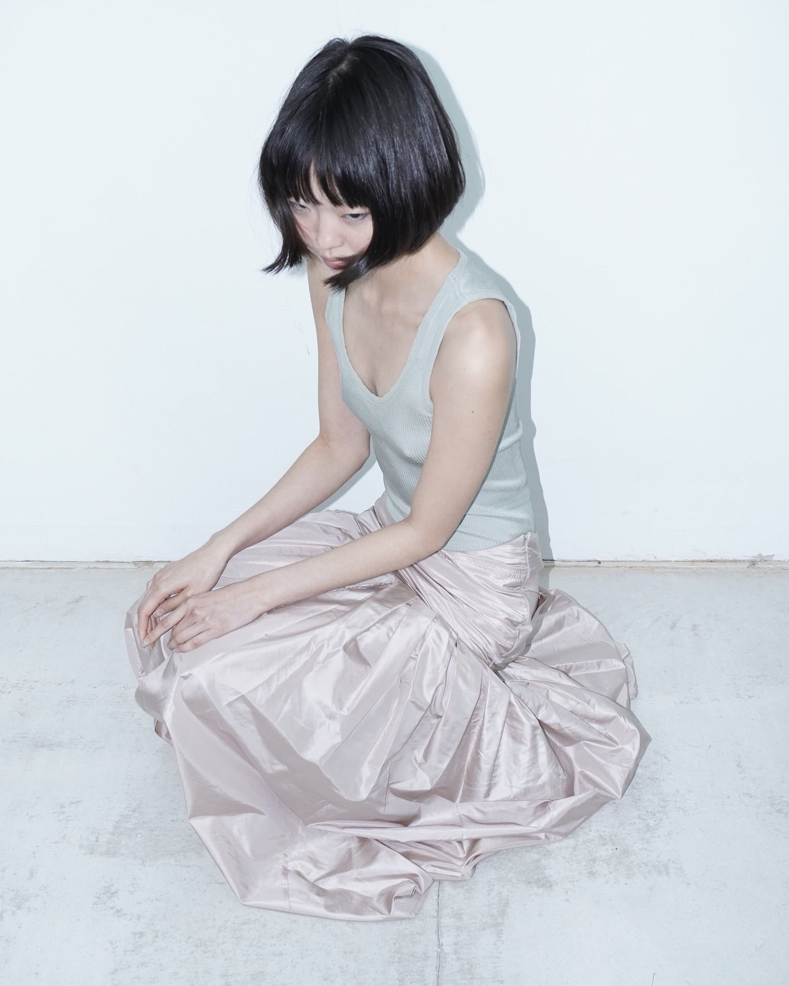 pure silk rose maxi skirt