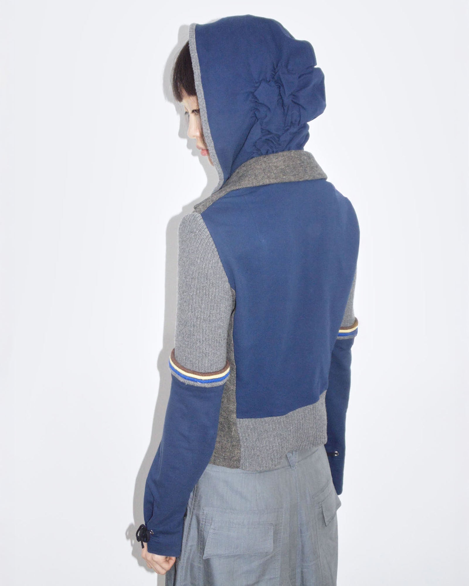 sporty blazer with ruched hood