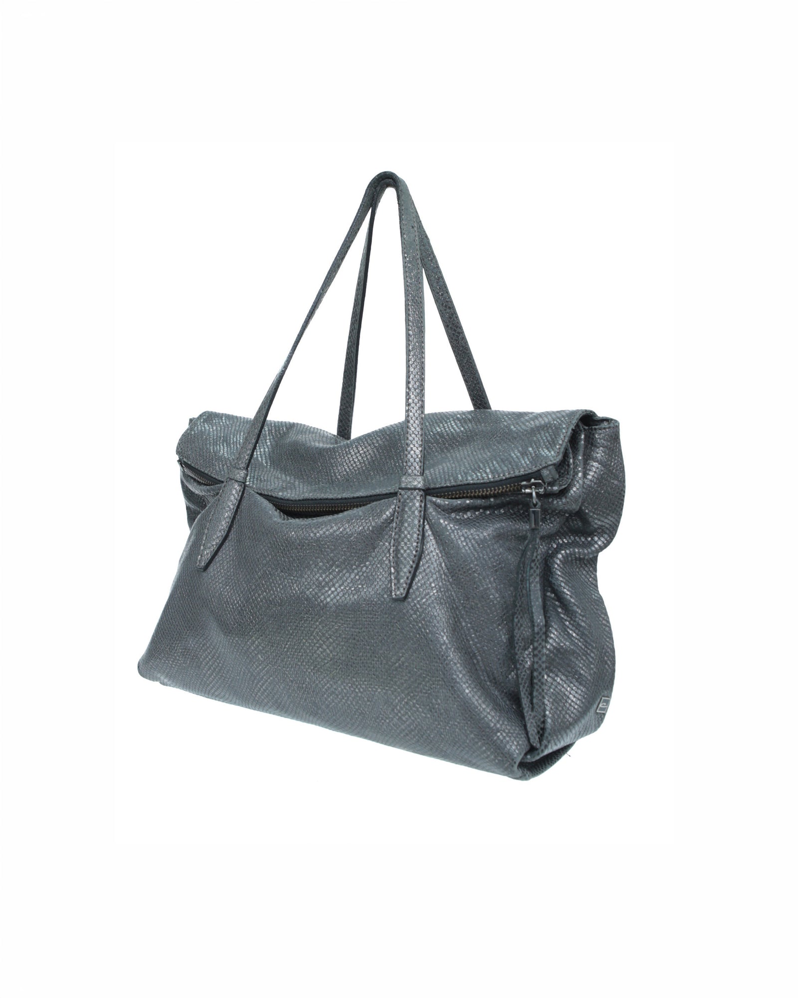 maxi silver leather flap bag