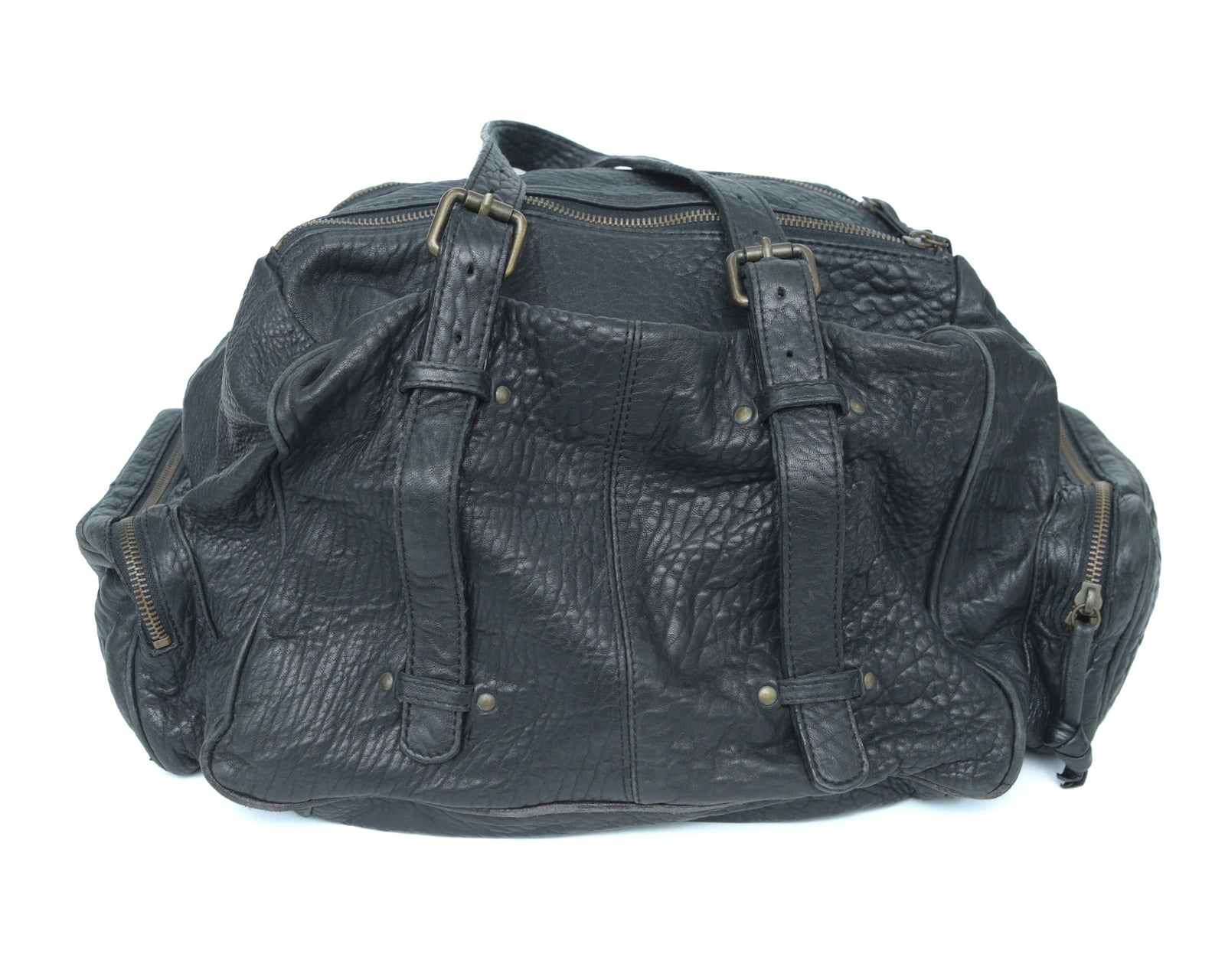 maxi multipocket leather cargo bag