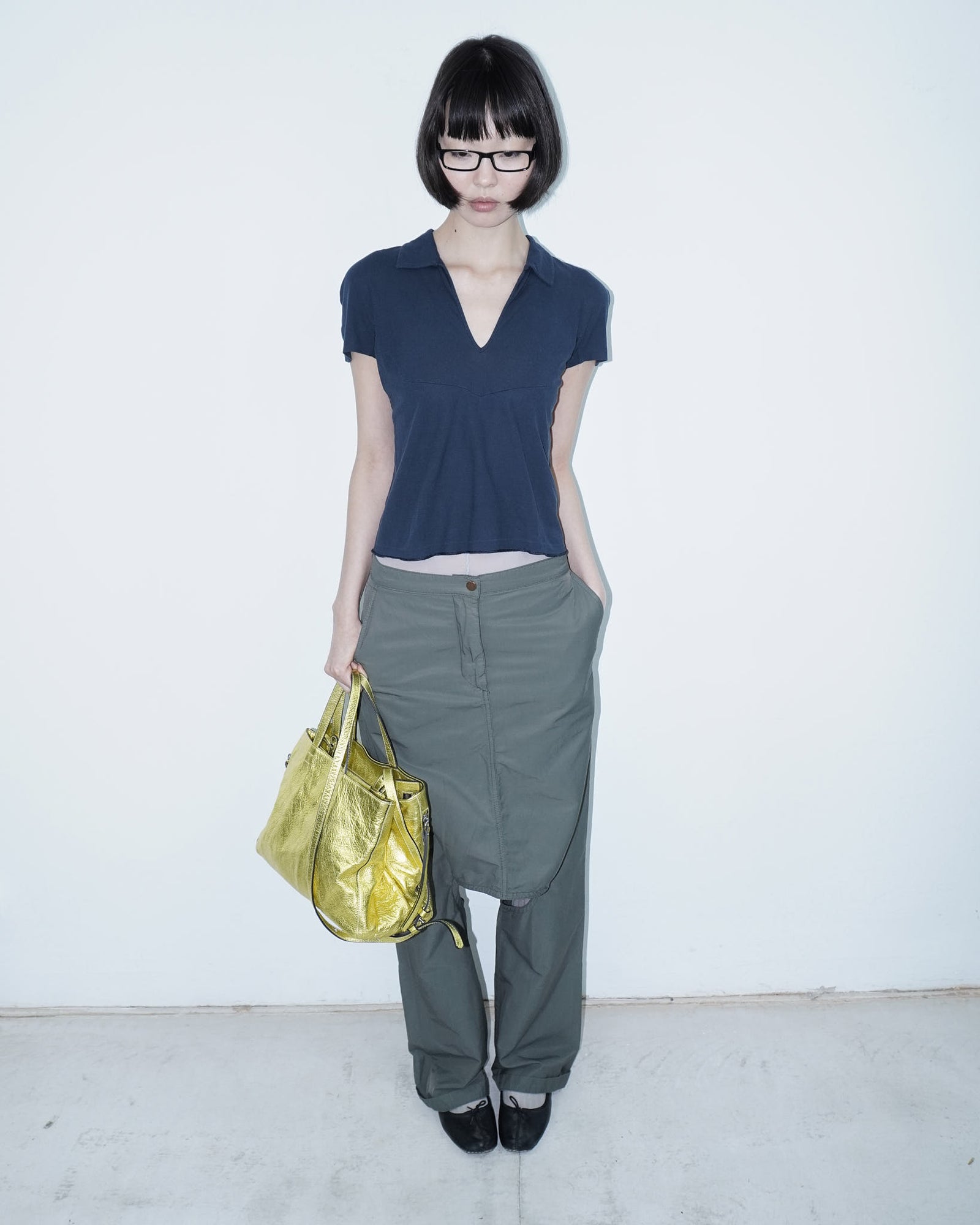golden zipper leather bag