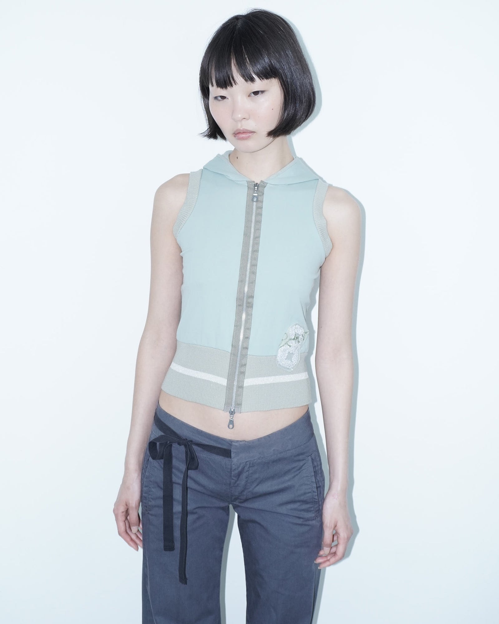 mint hooded vest top