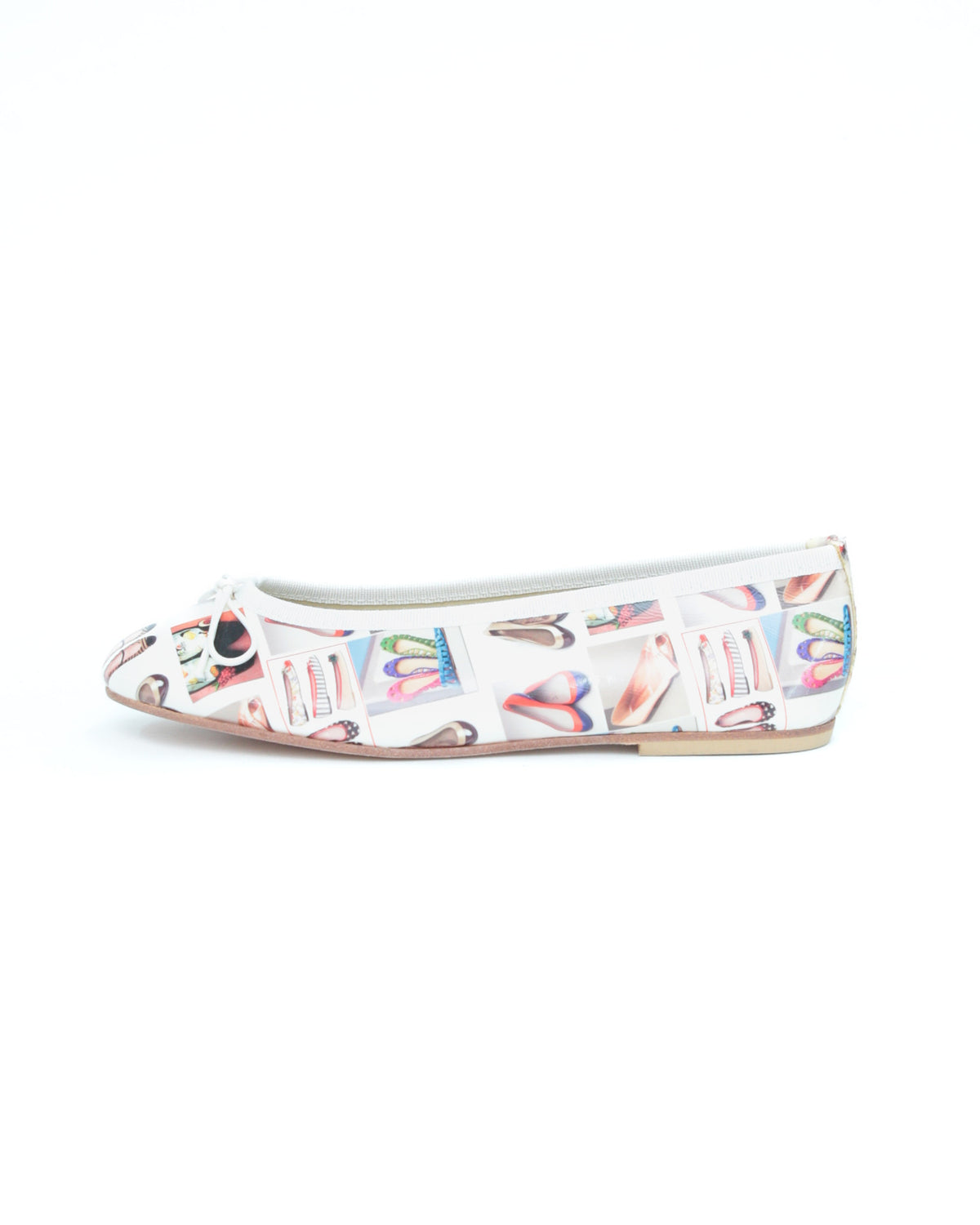 leather ballet flats with ballet flats print