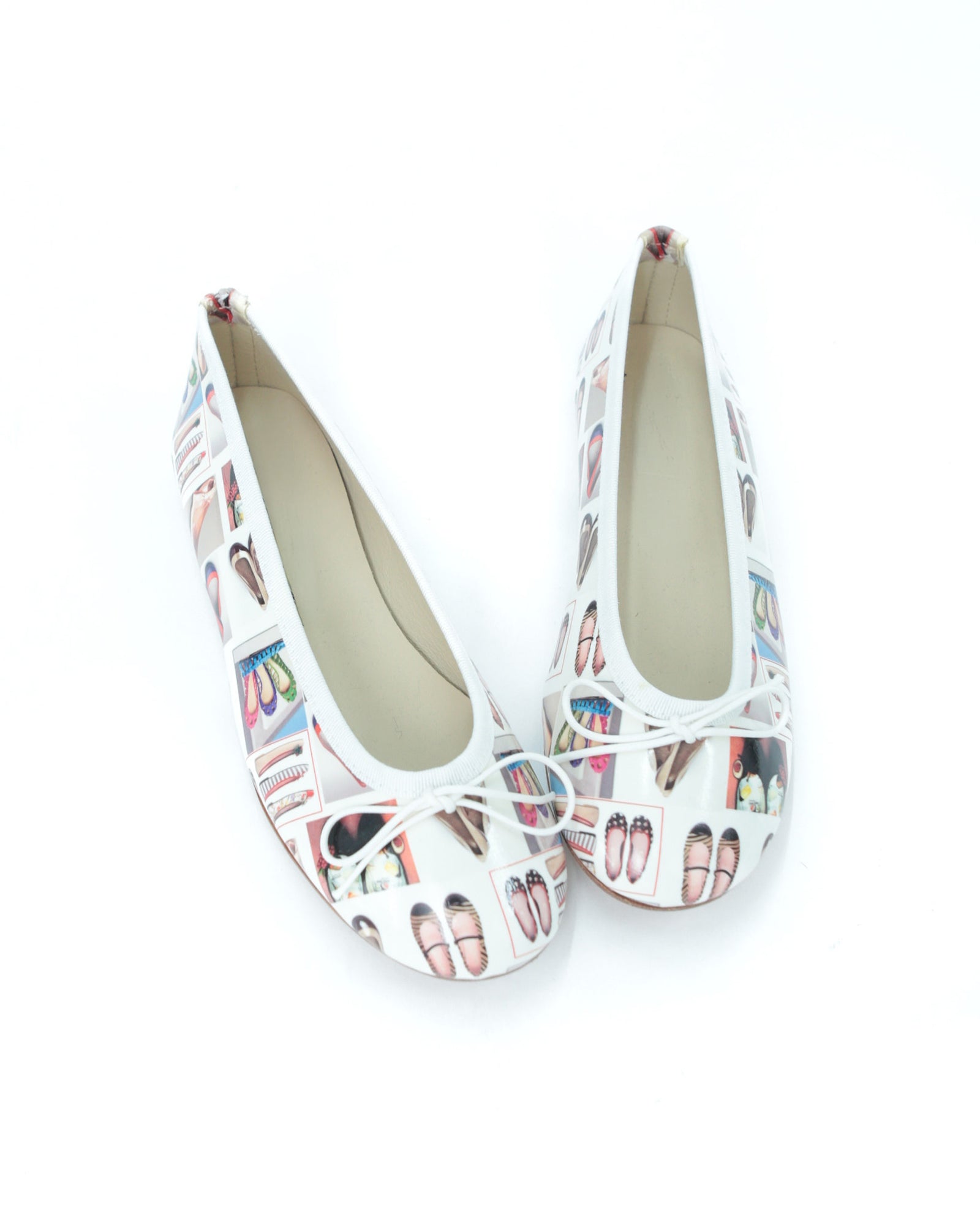 leather ballet flats with ballet flats print