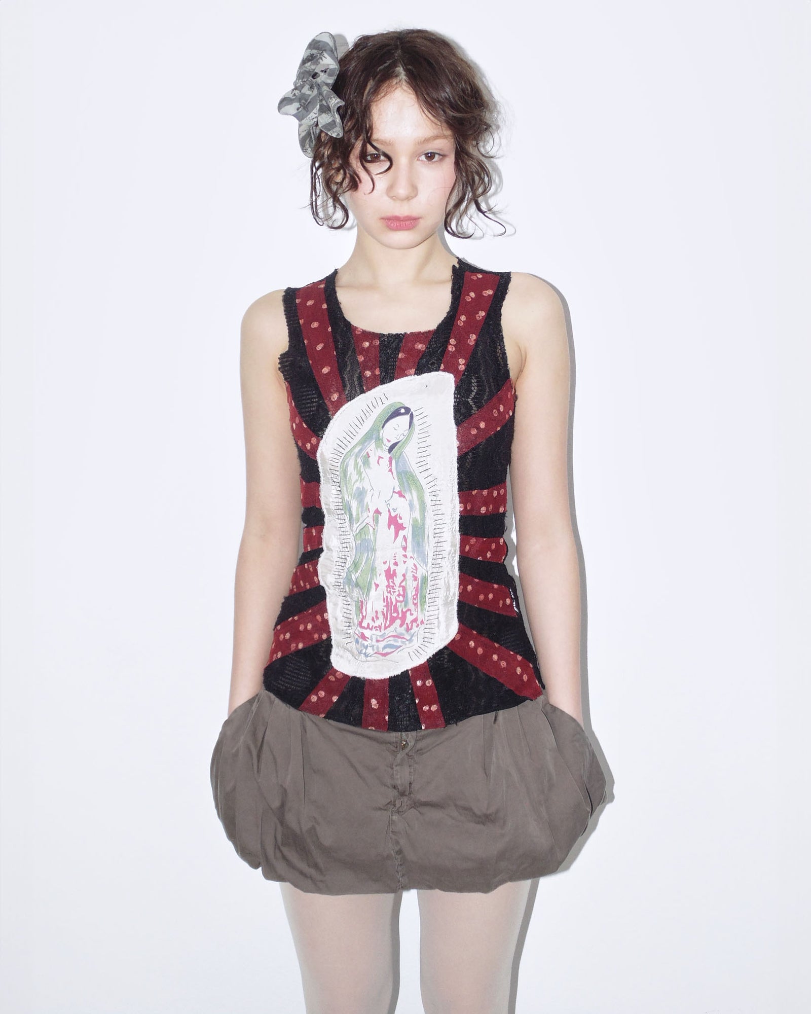 virgin mary lace tank top
