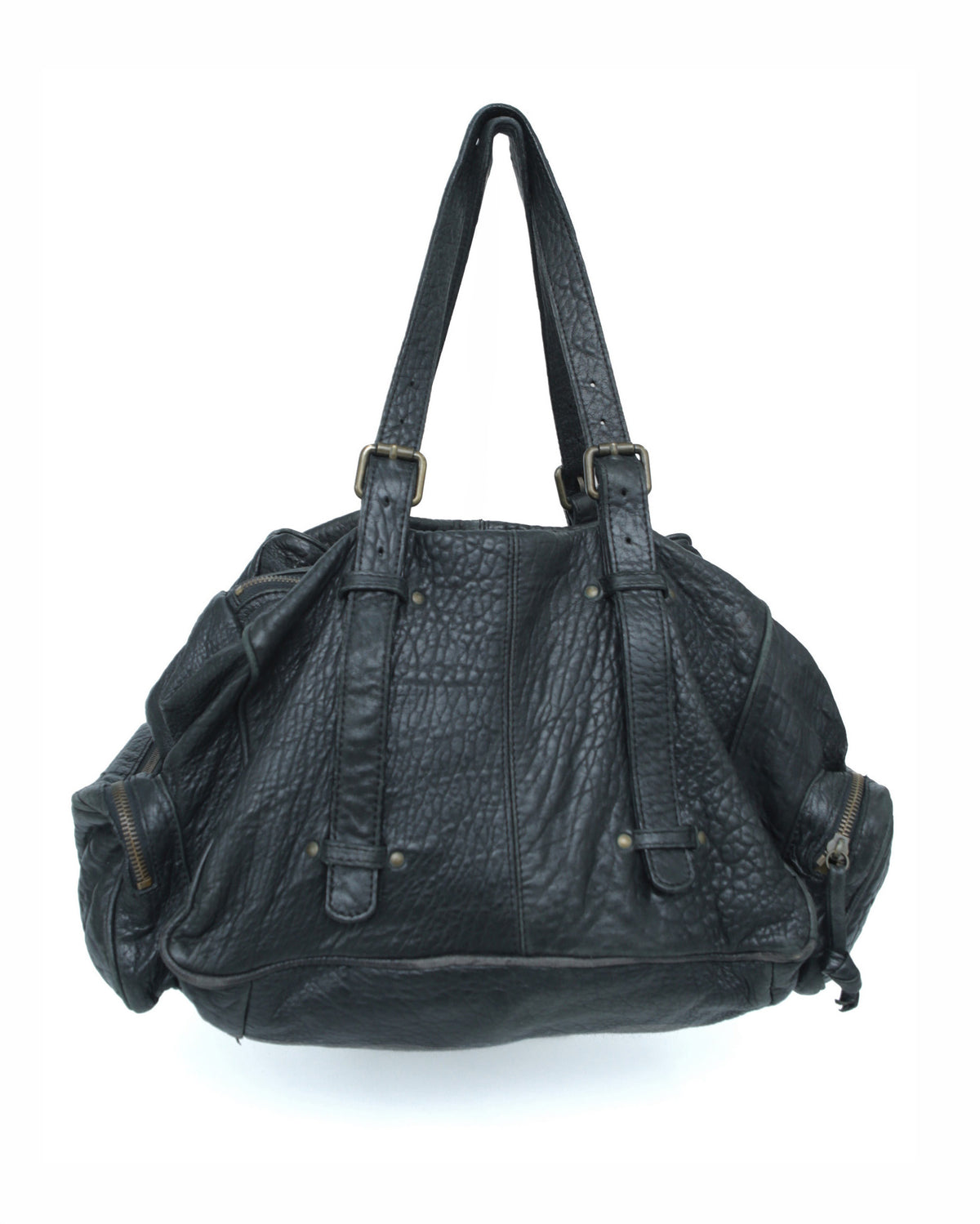 maxi multipocket leather cargo bag