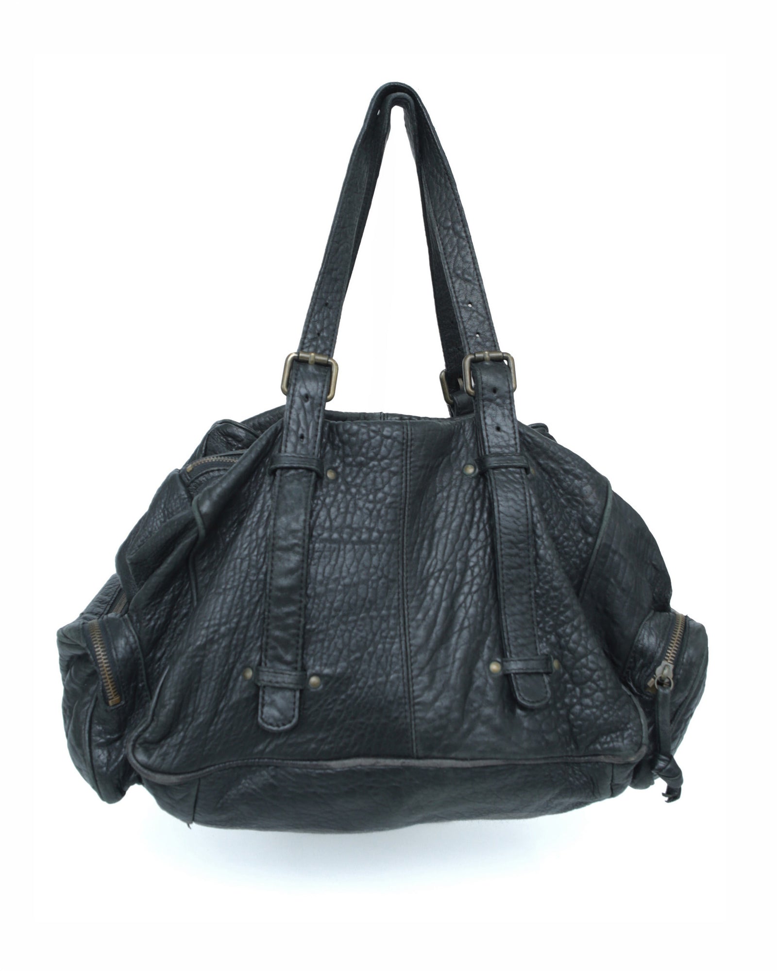 maxi multipocket leather cargo bag