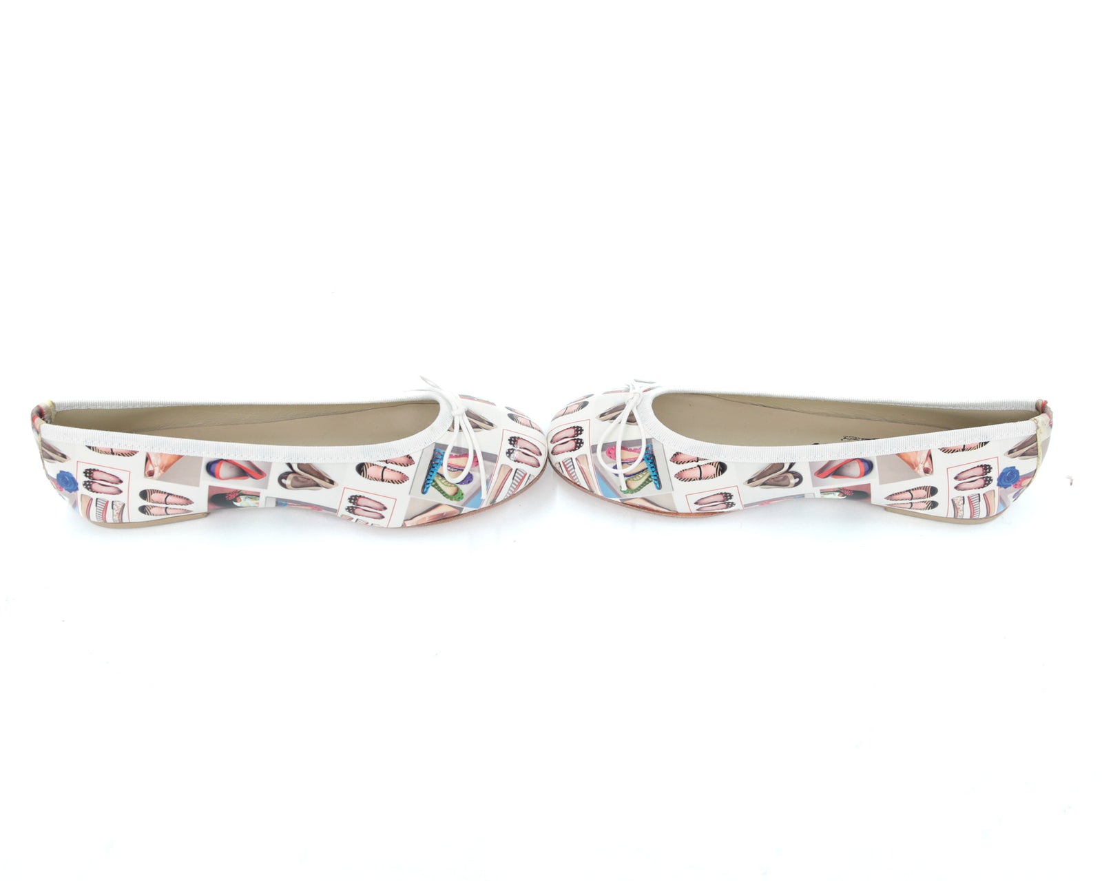 leather ballet flats with ballet flats print