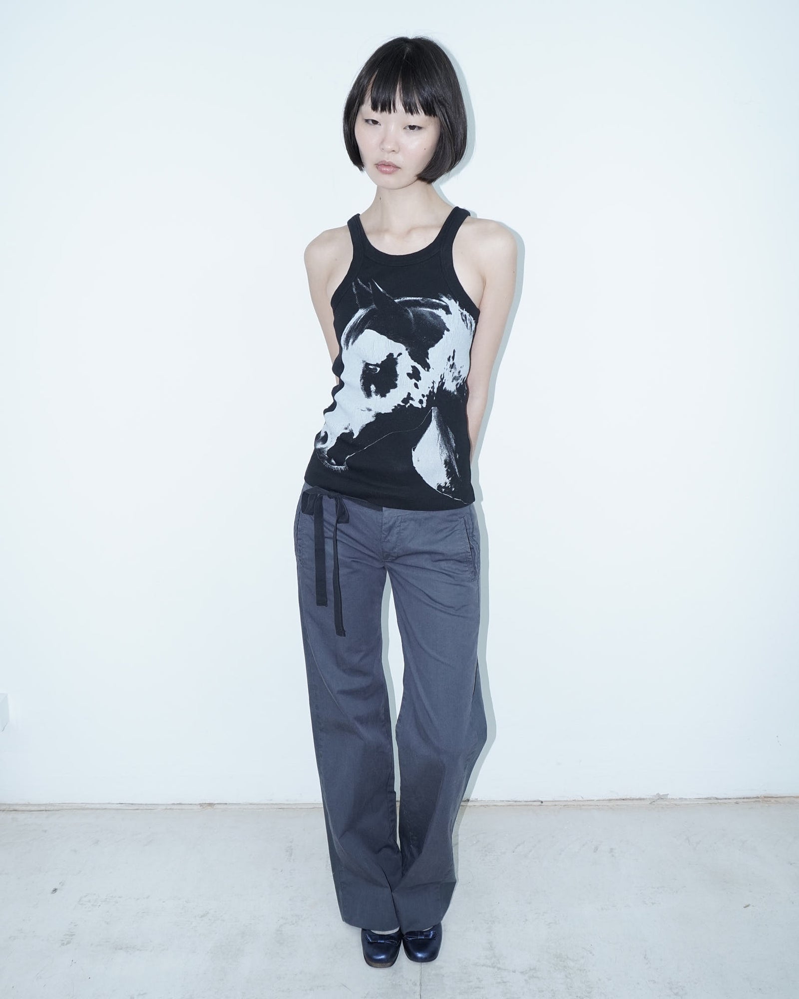 black & white horse tank top