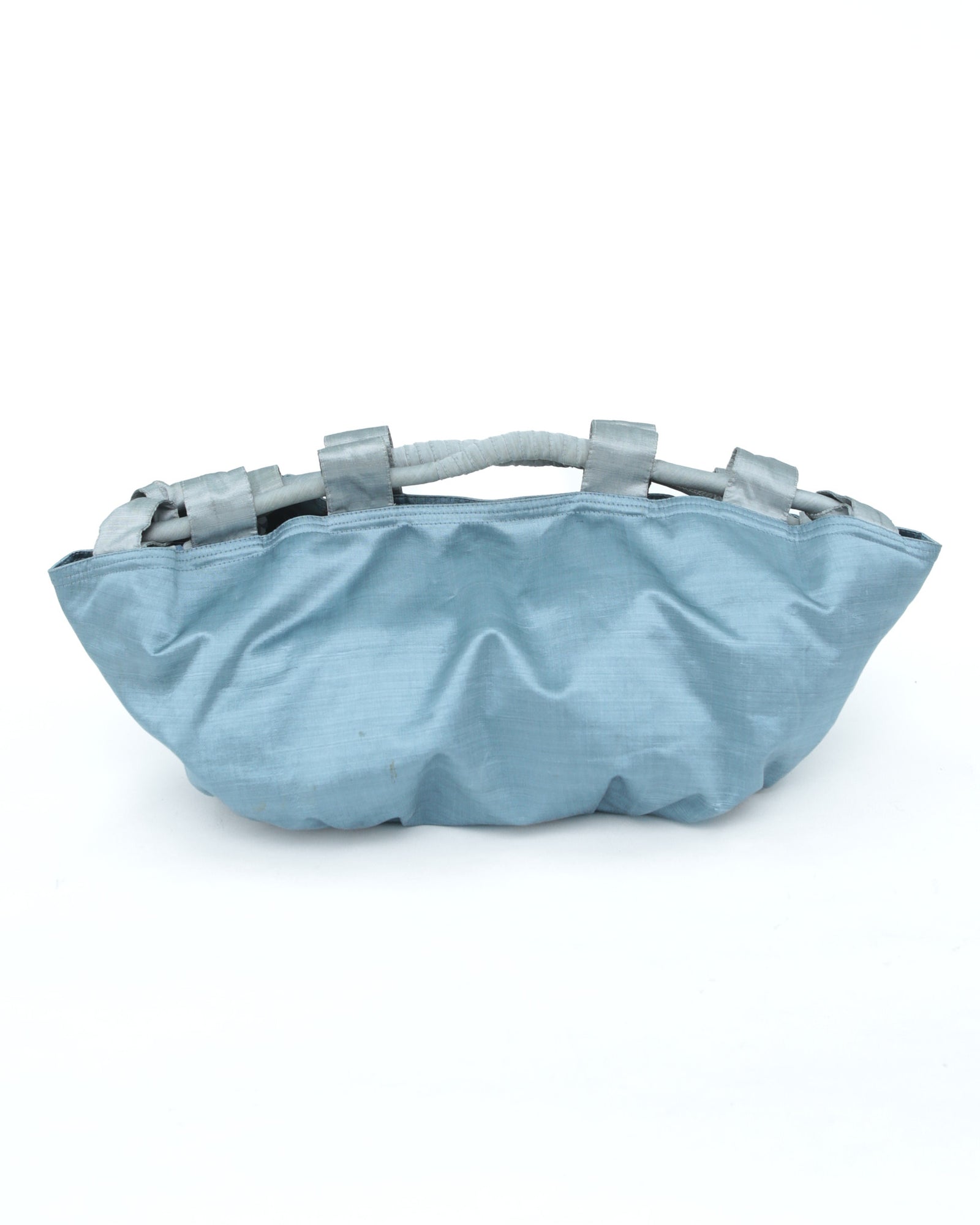 pure silk light blue maxi bag