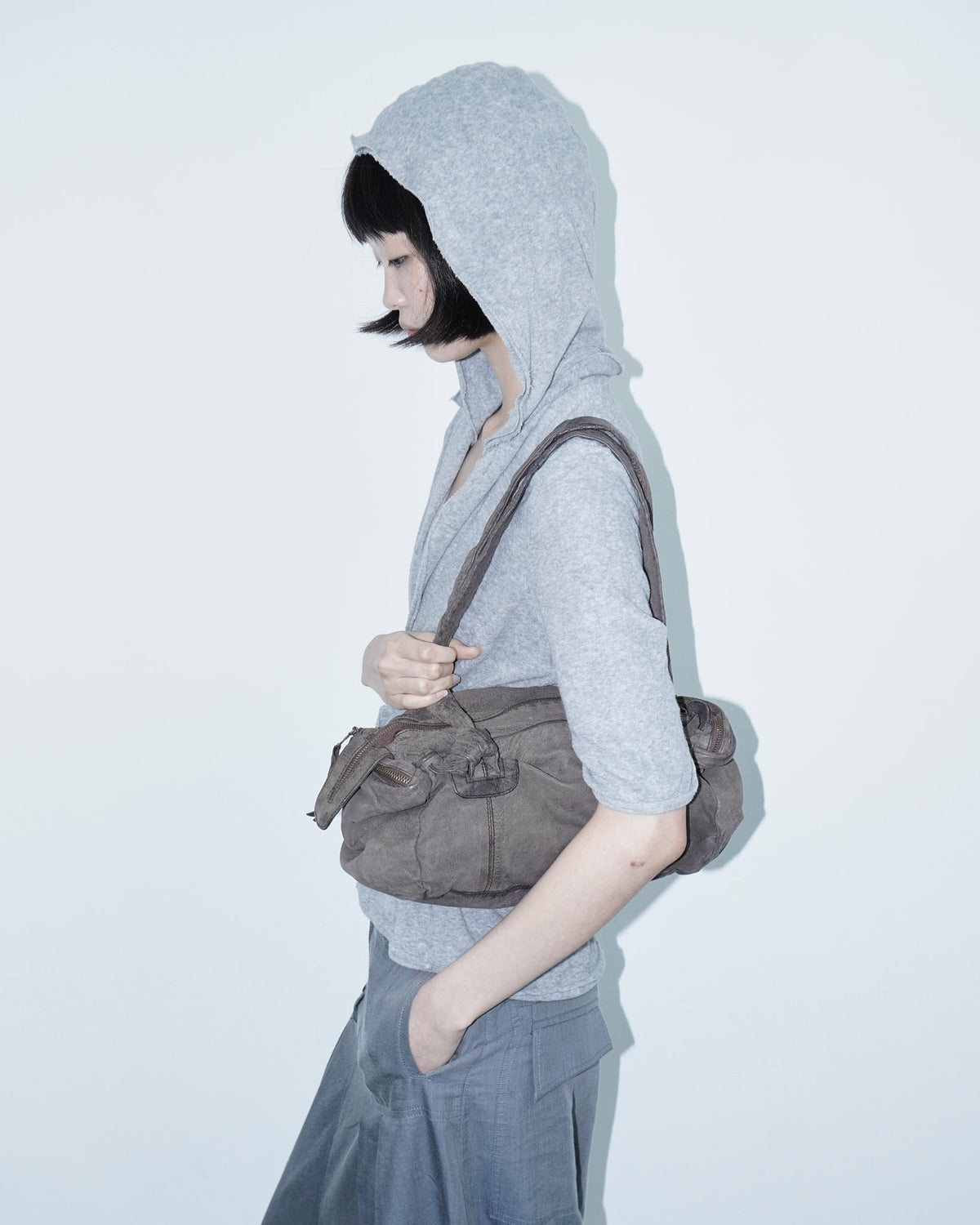 medium cold brown soft distressed bag