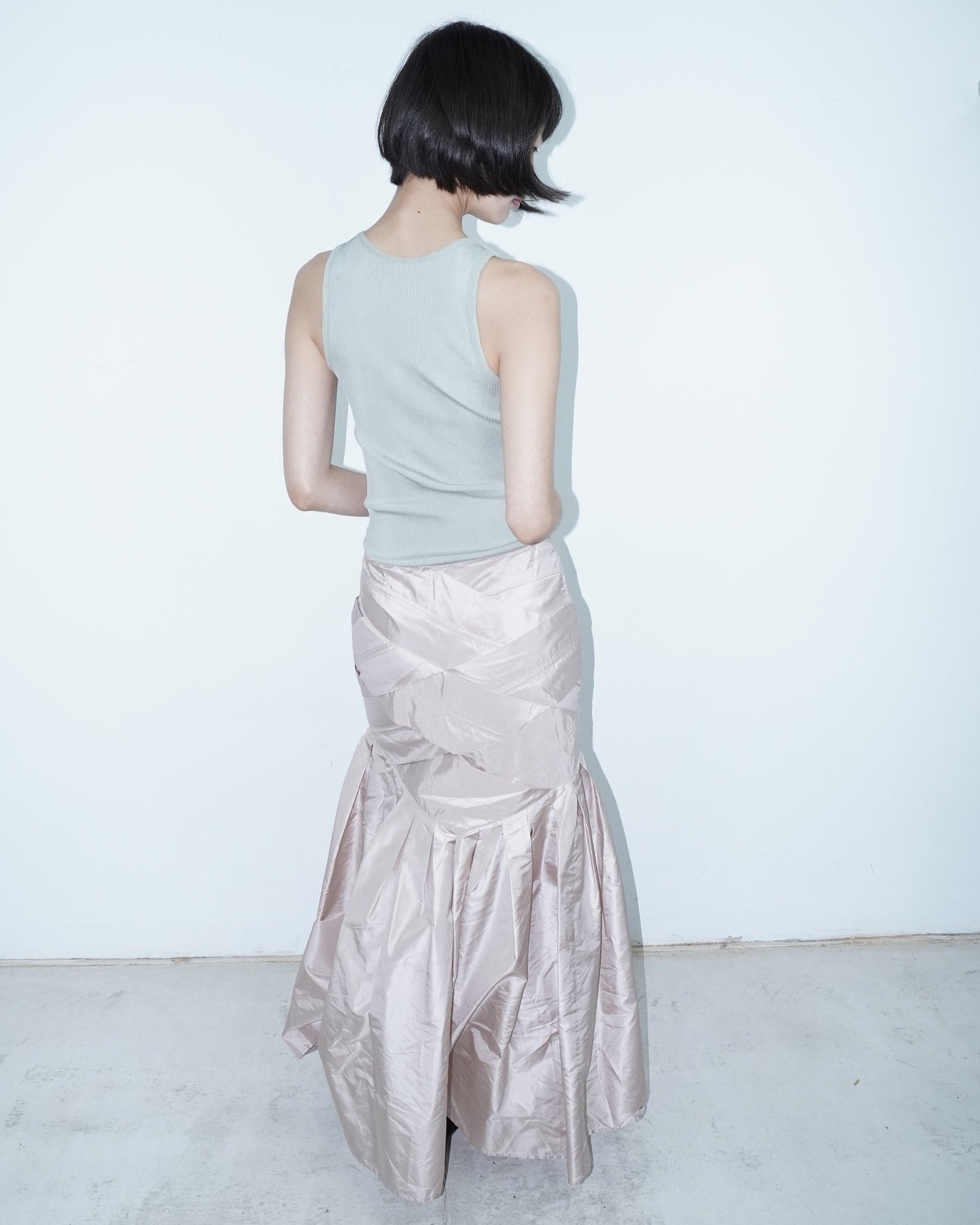 pure silk rose maxi skirt