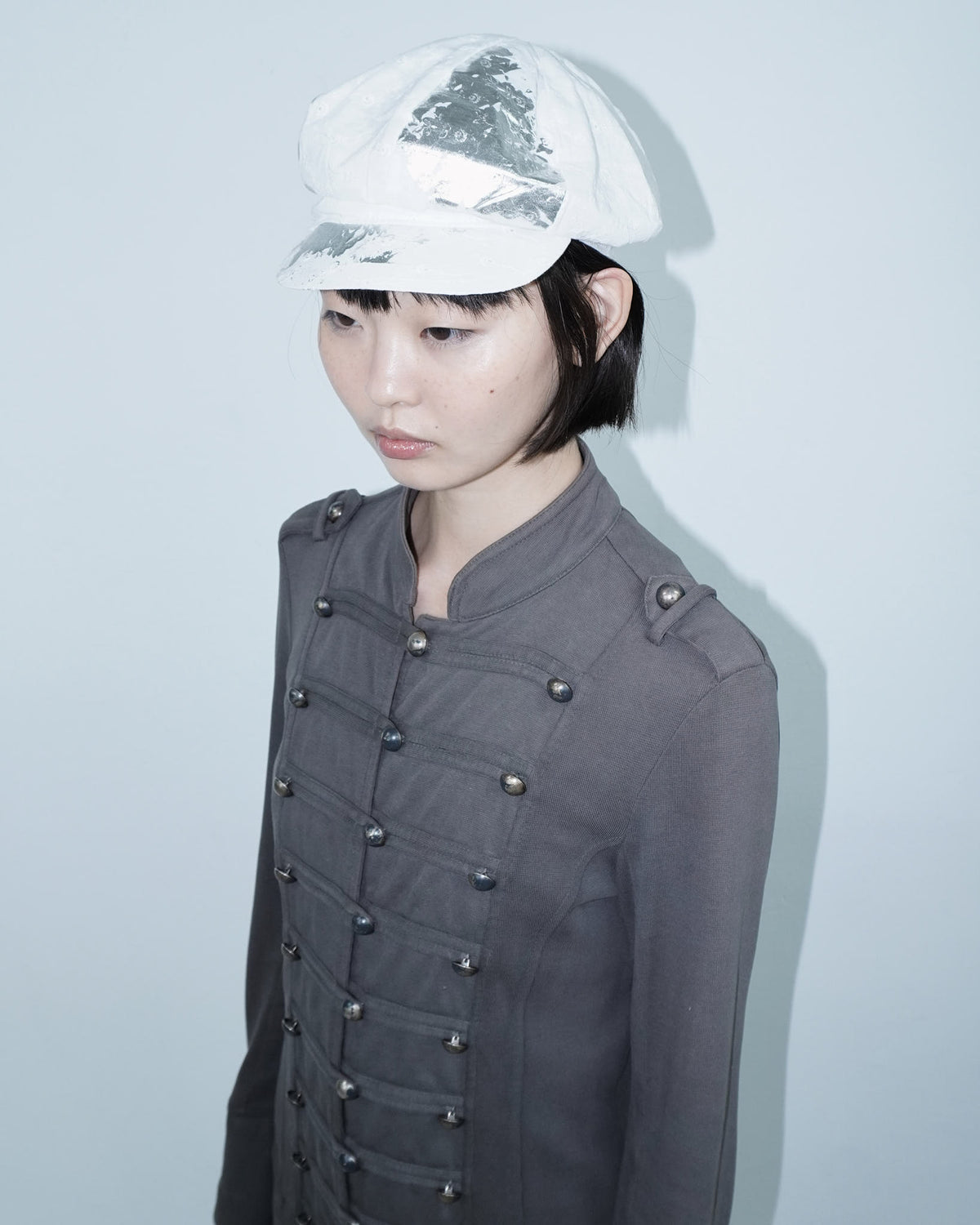 white pizzo visor hat