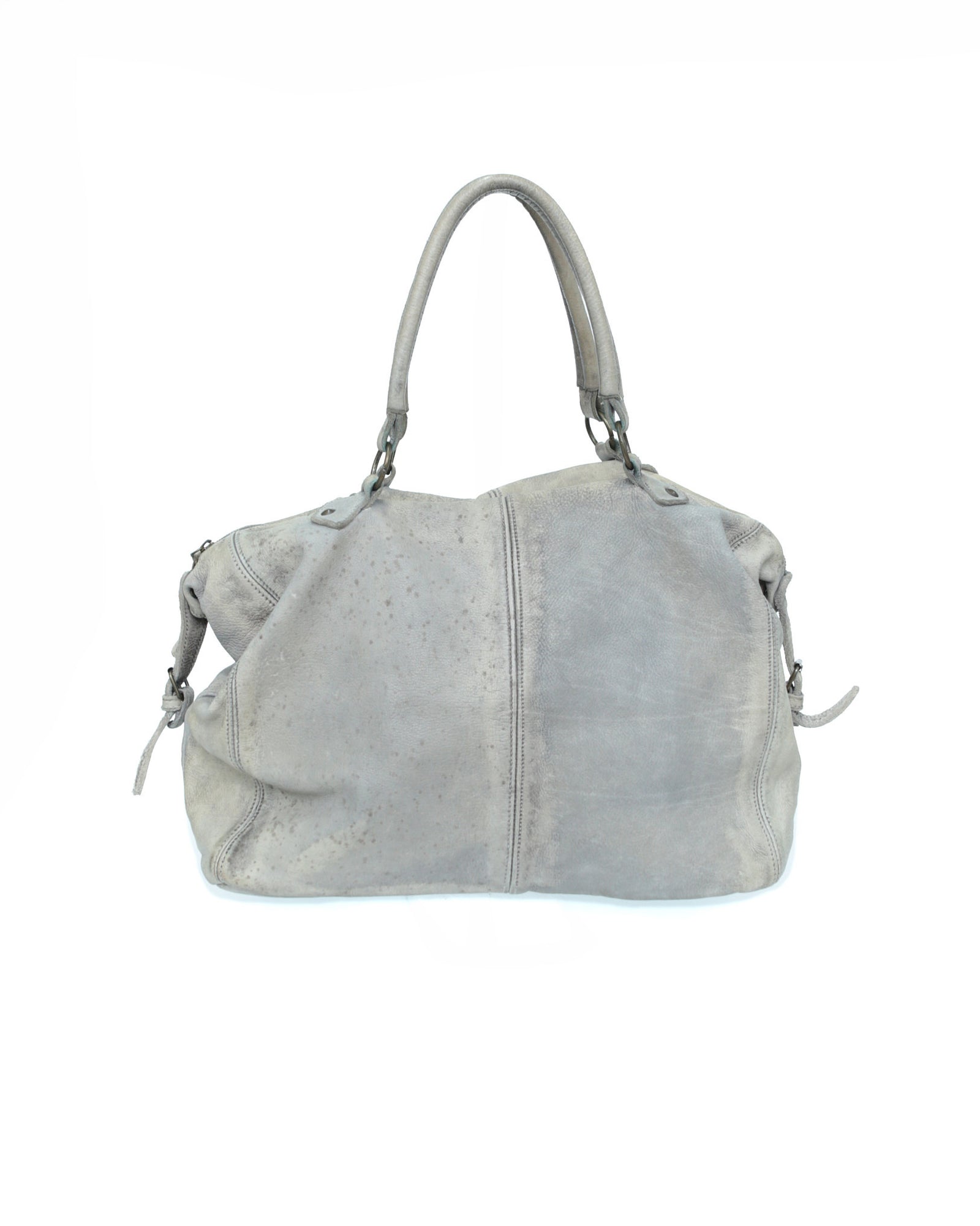 large washed taupe soft leather bag