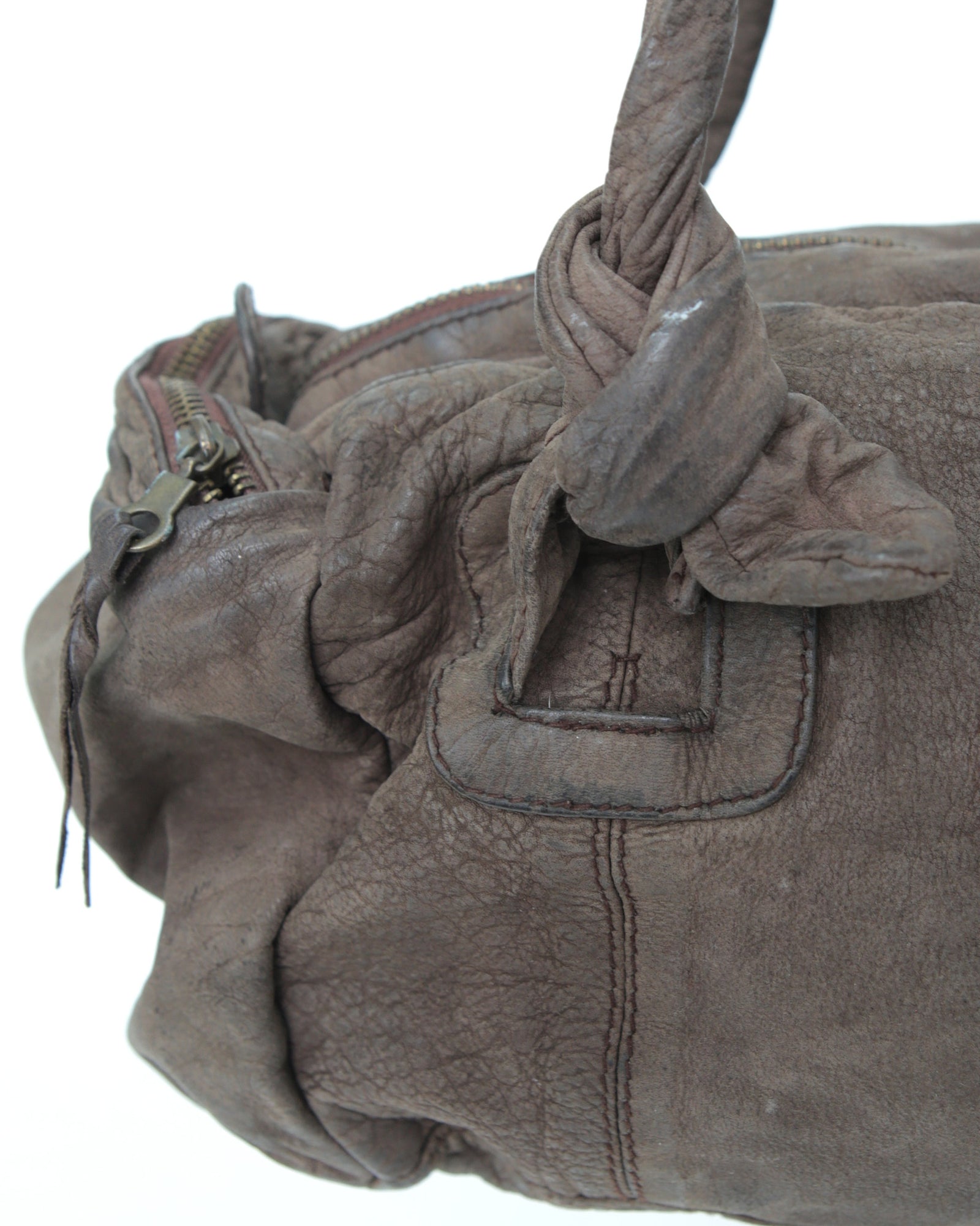 medium cold brown soft distressed bag