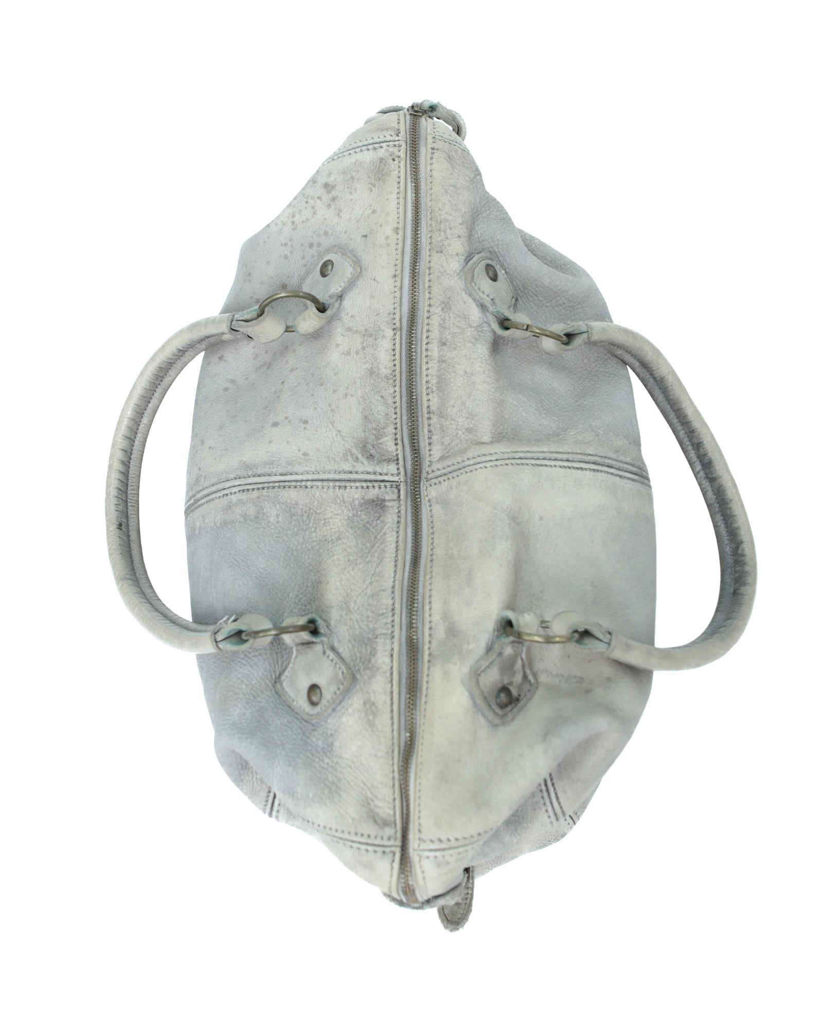 large washed taupe soft leather bag