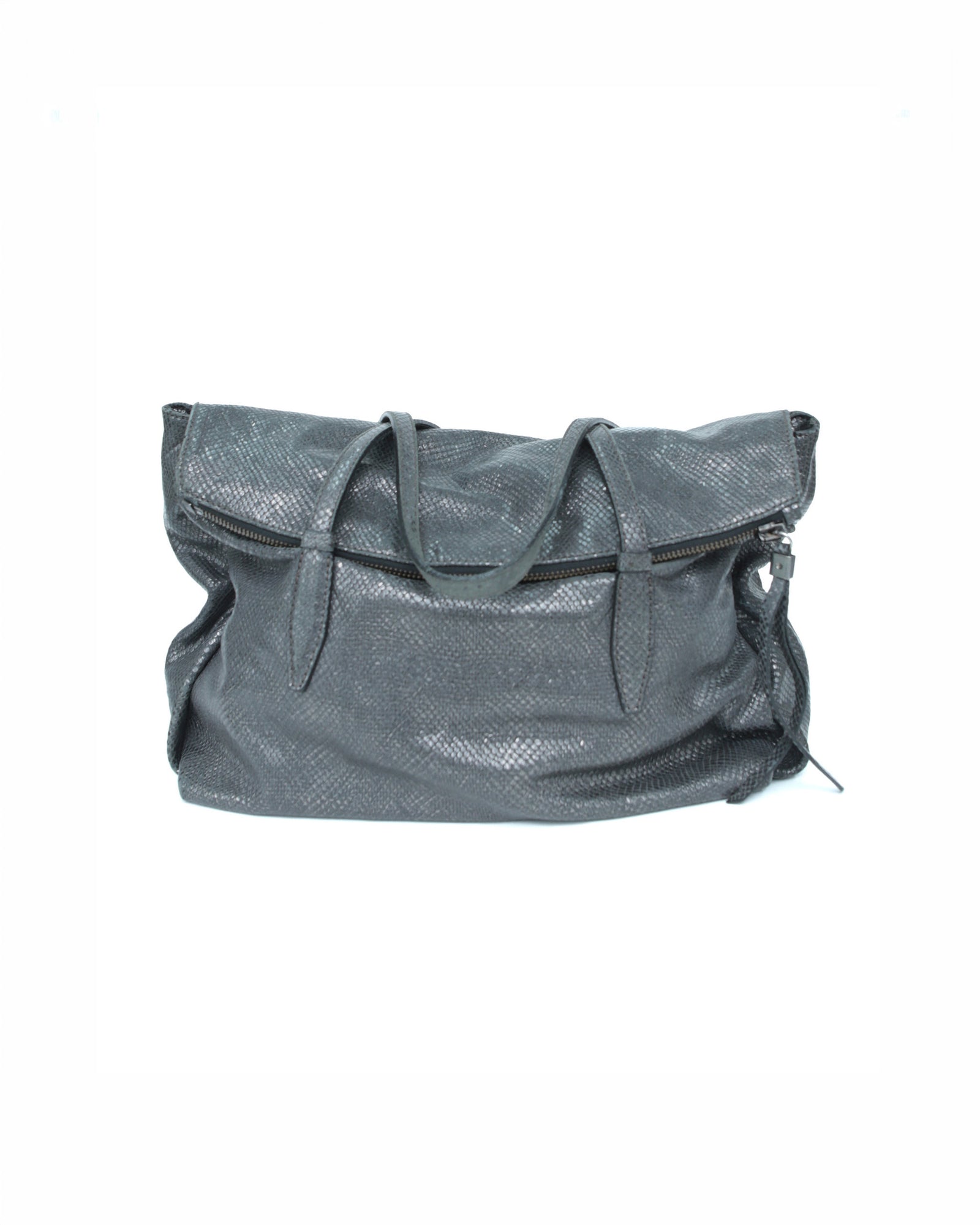 maxi silver leather flap bag