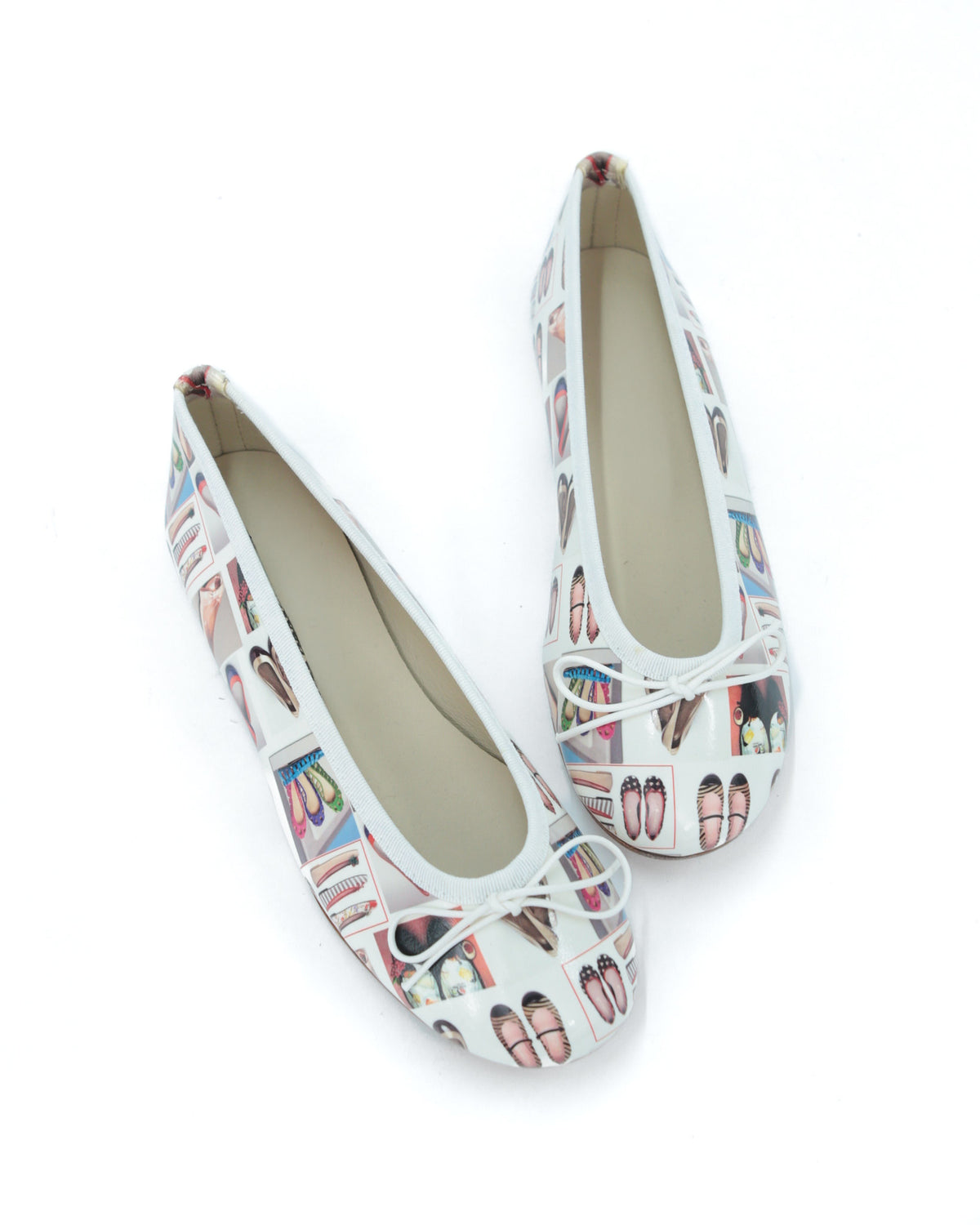 leather ballet flats with ballet flats print
