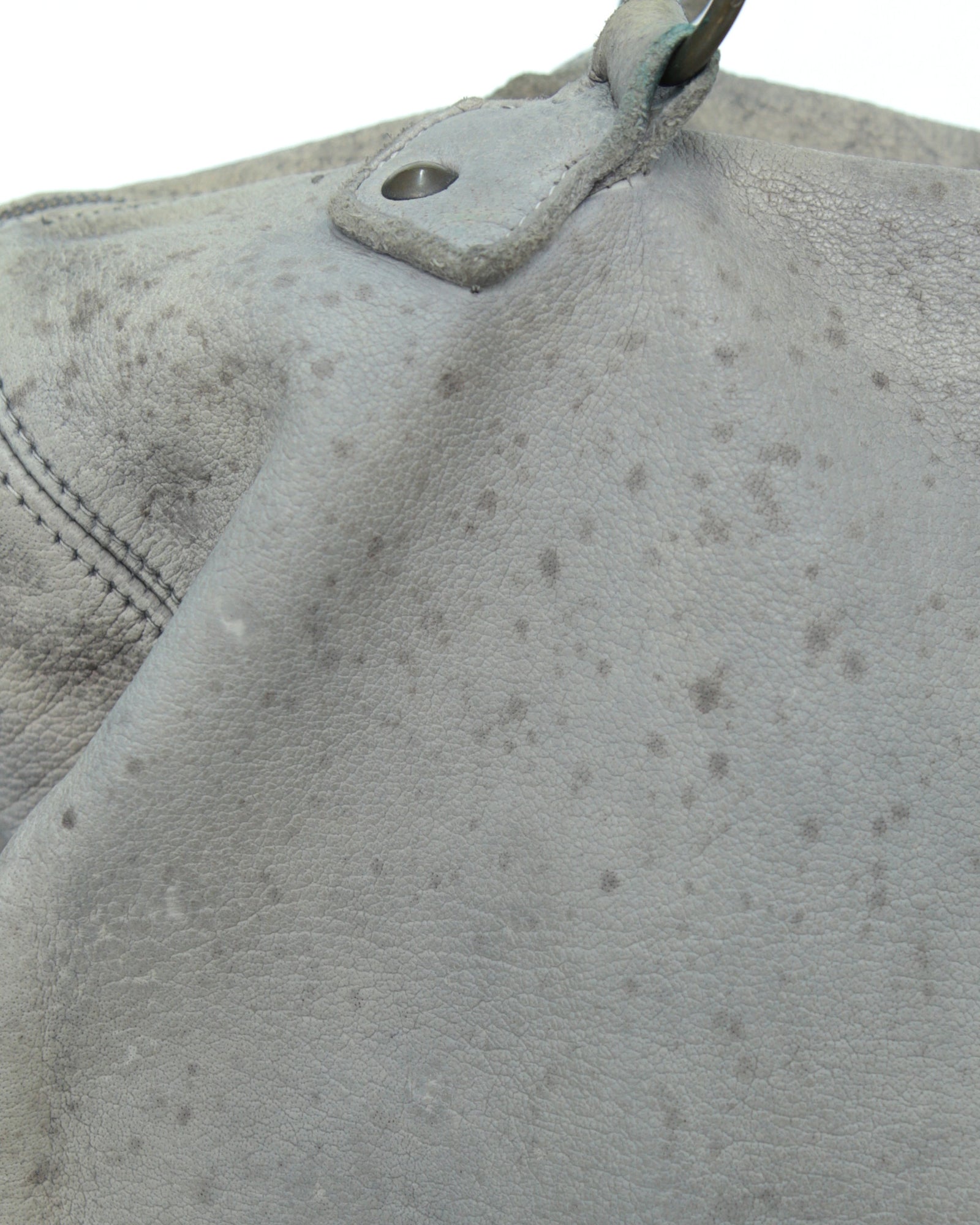 large washed taupe soft leather bag
