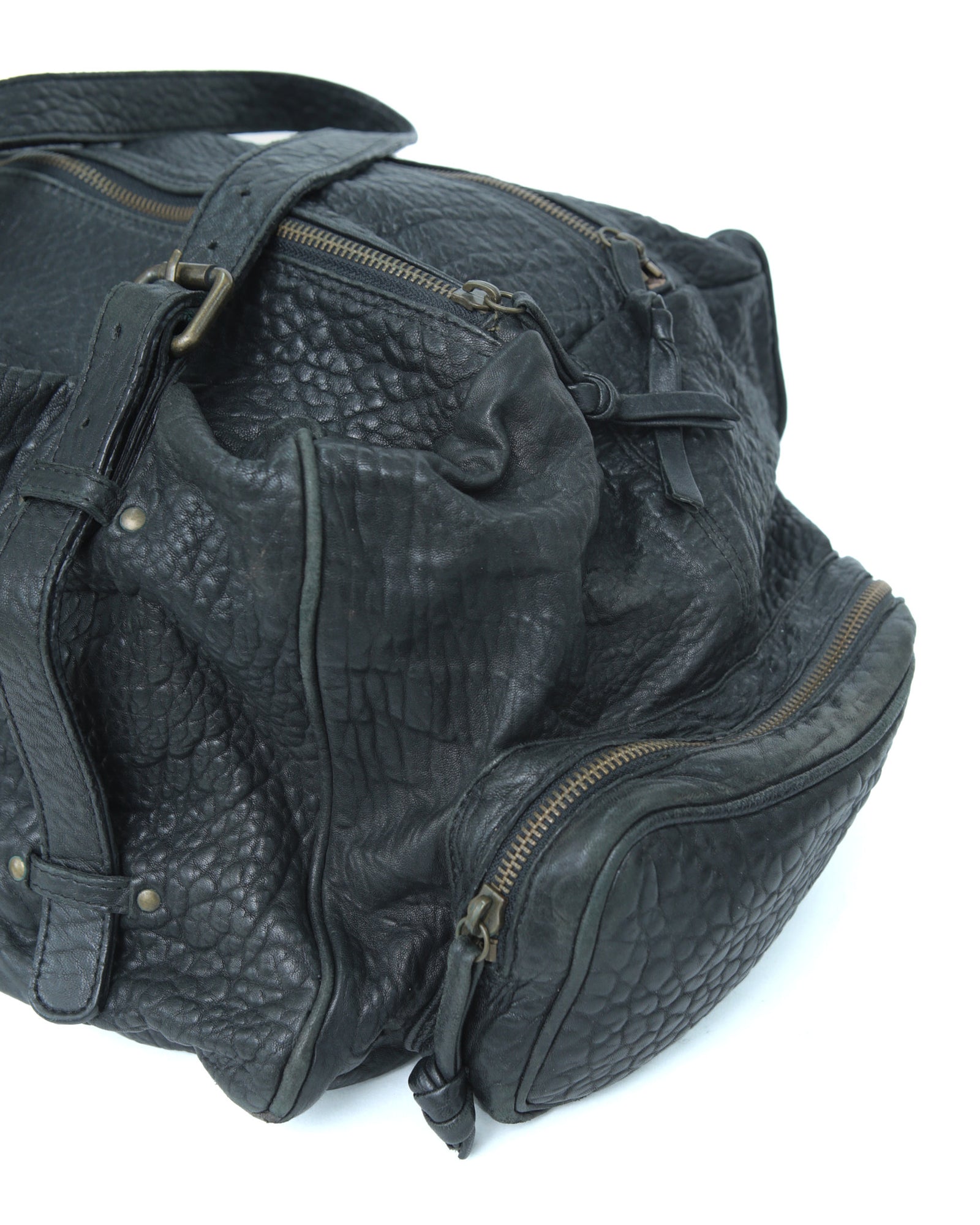maxi multipocket leather cargo bag