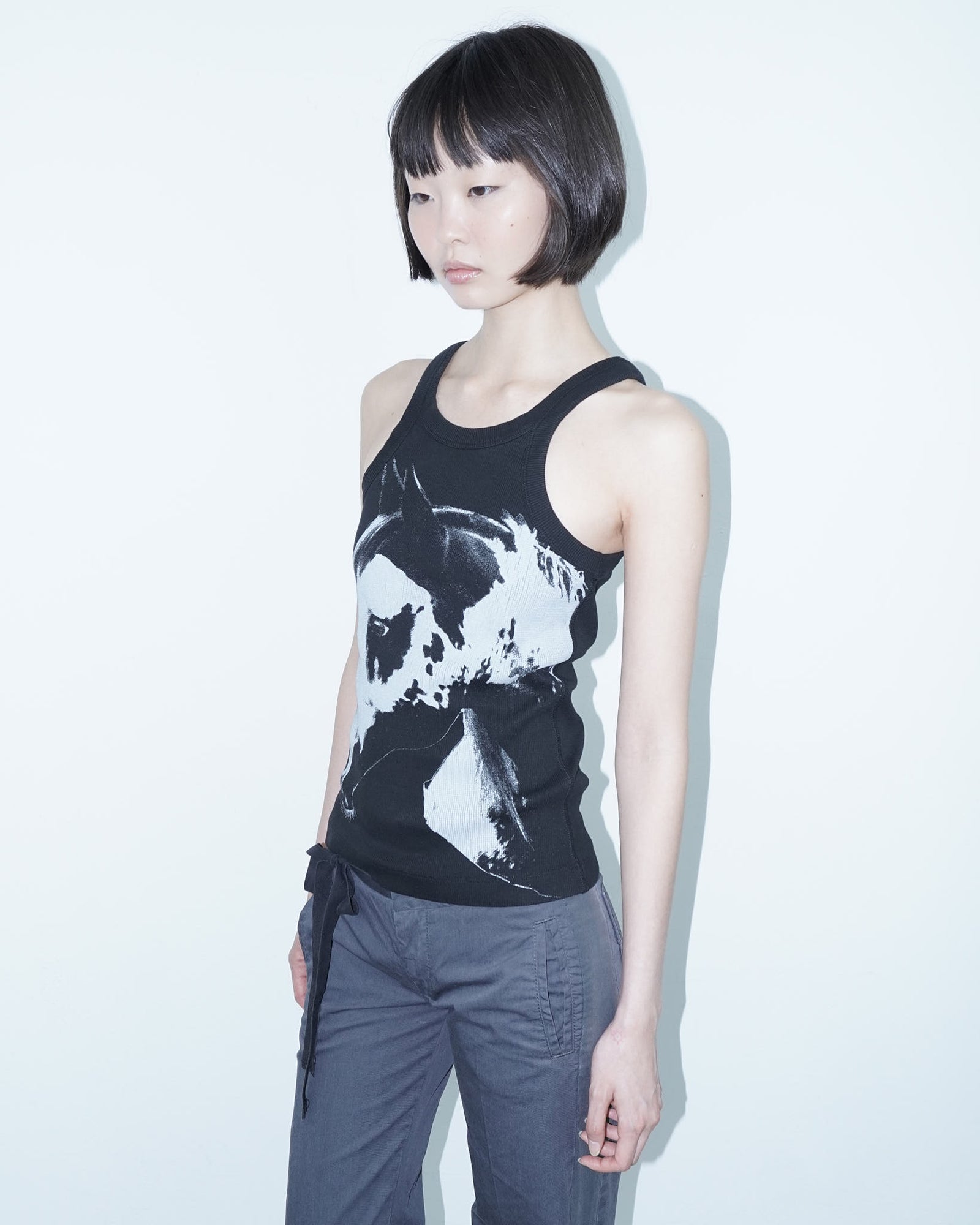 black & white horse tank top