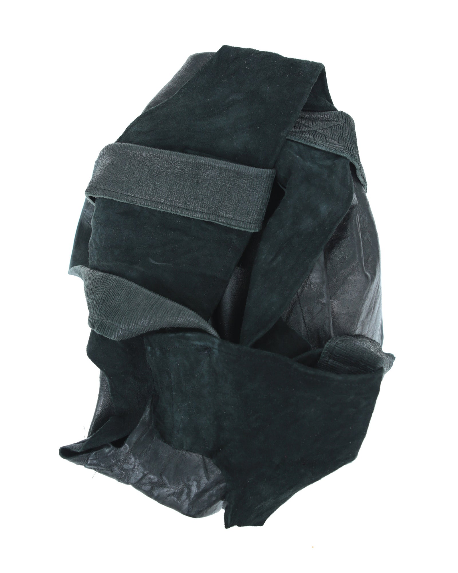 large multi texture black leather tote  bag