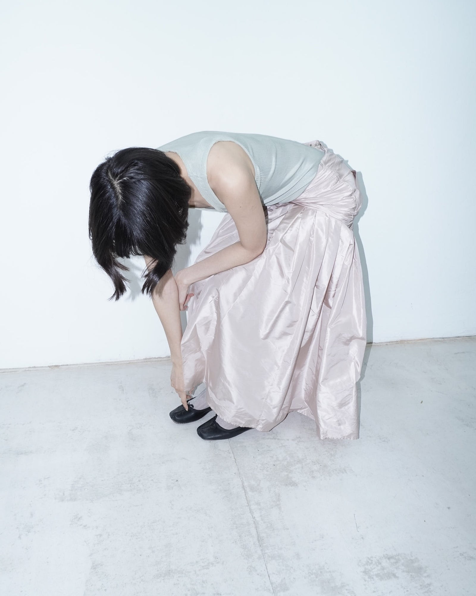 pure silk rose maxi skirt