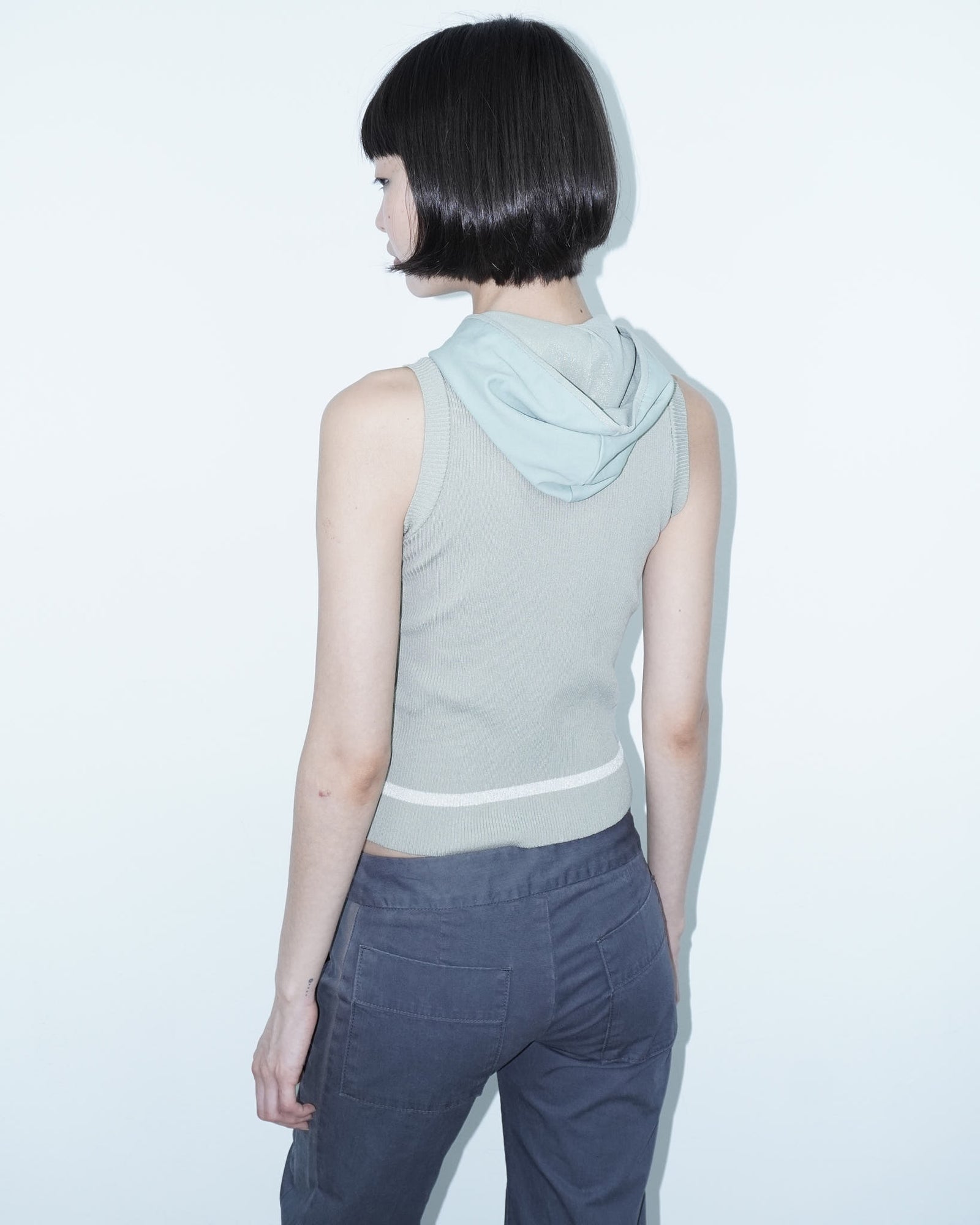 mint hooded vest top
