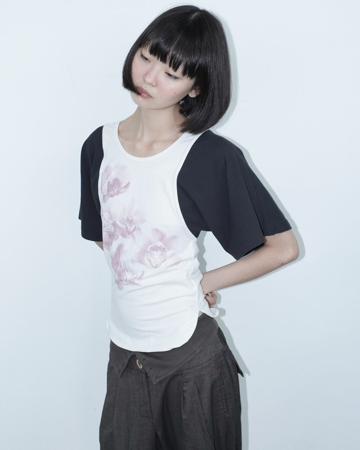 top with orchid print
