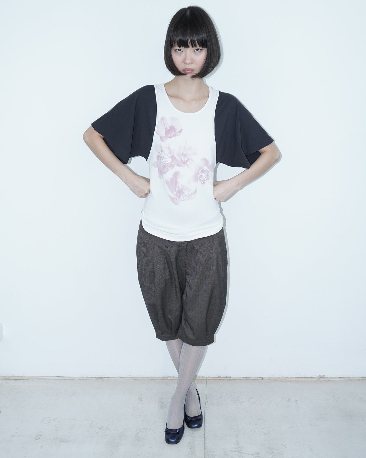 top with orchid print