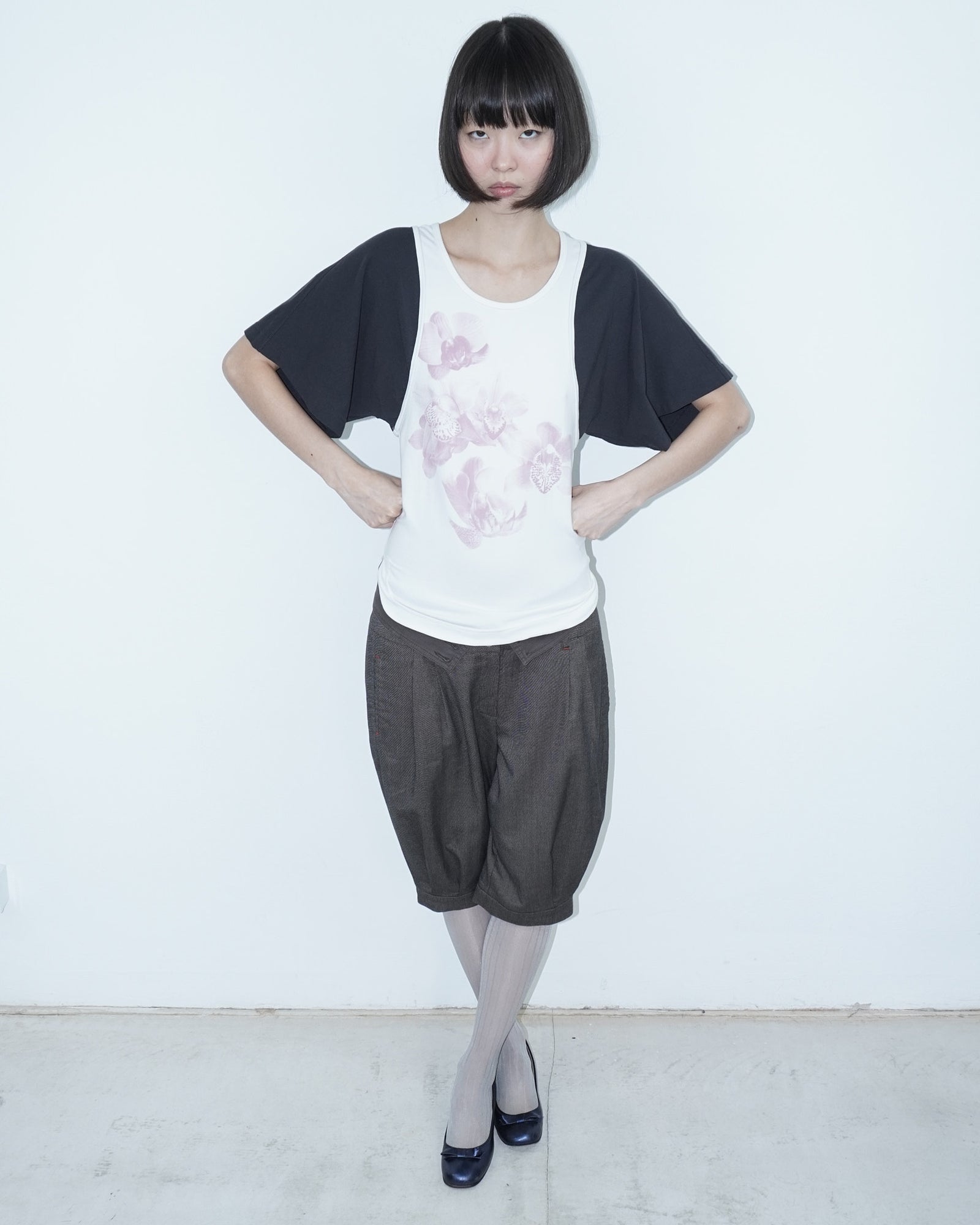 top with orchid print