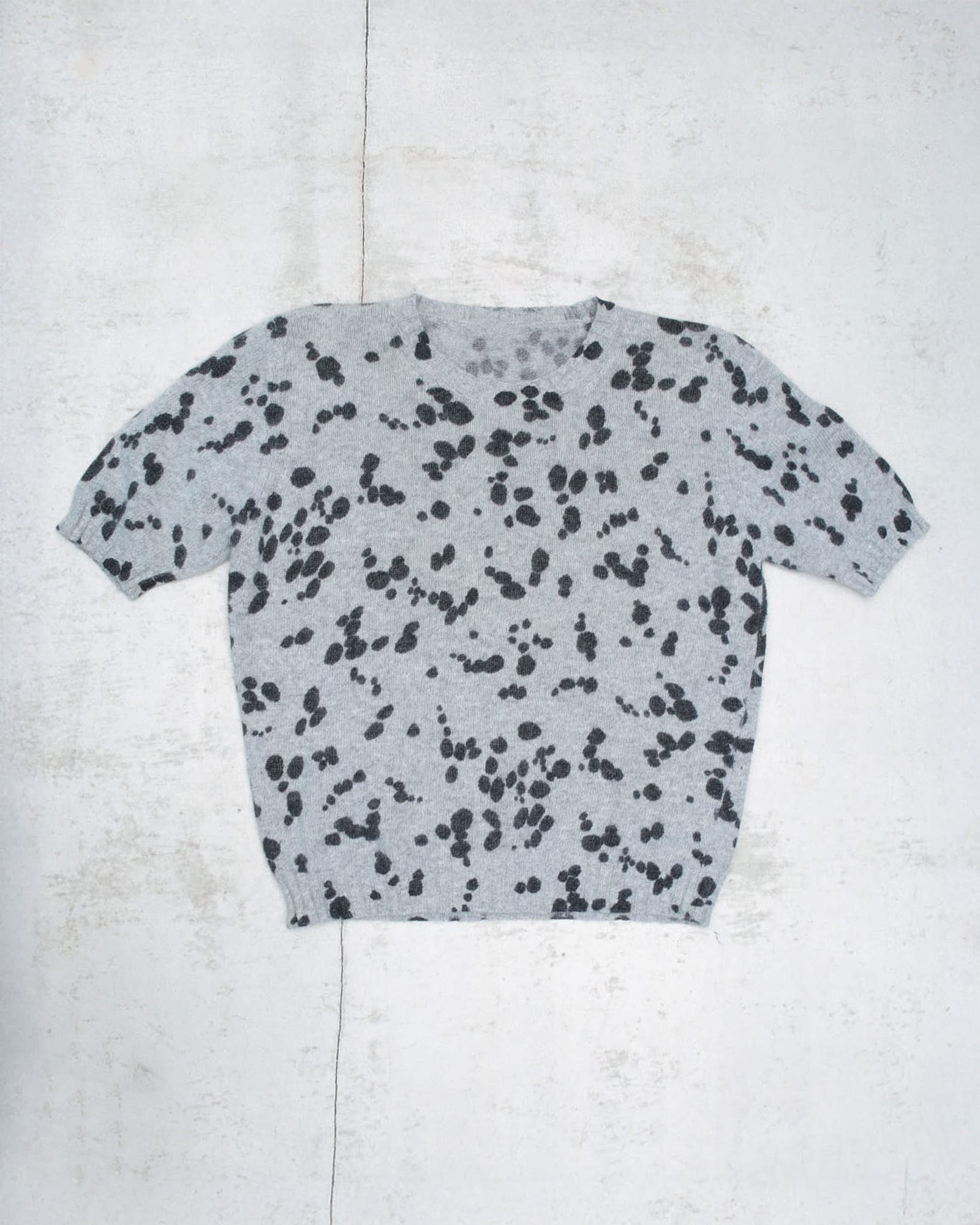 angora wool knit top a pois
