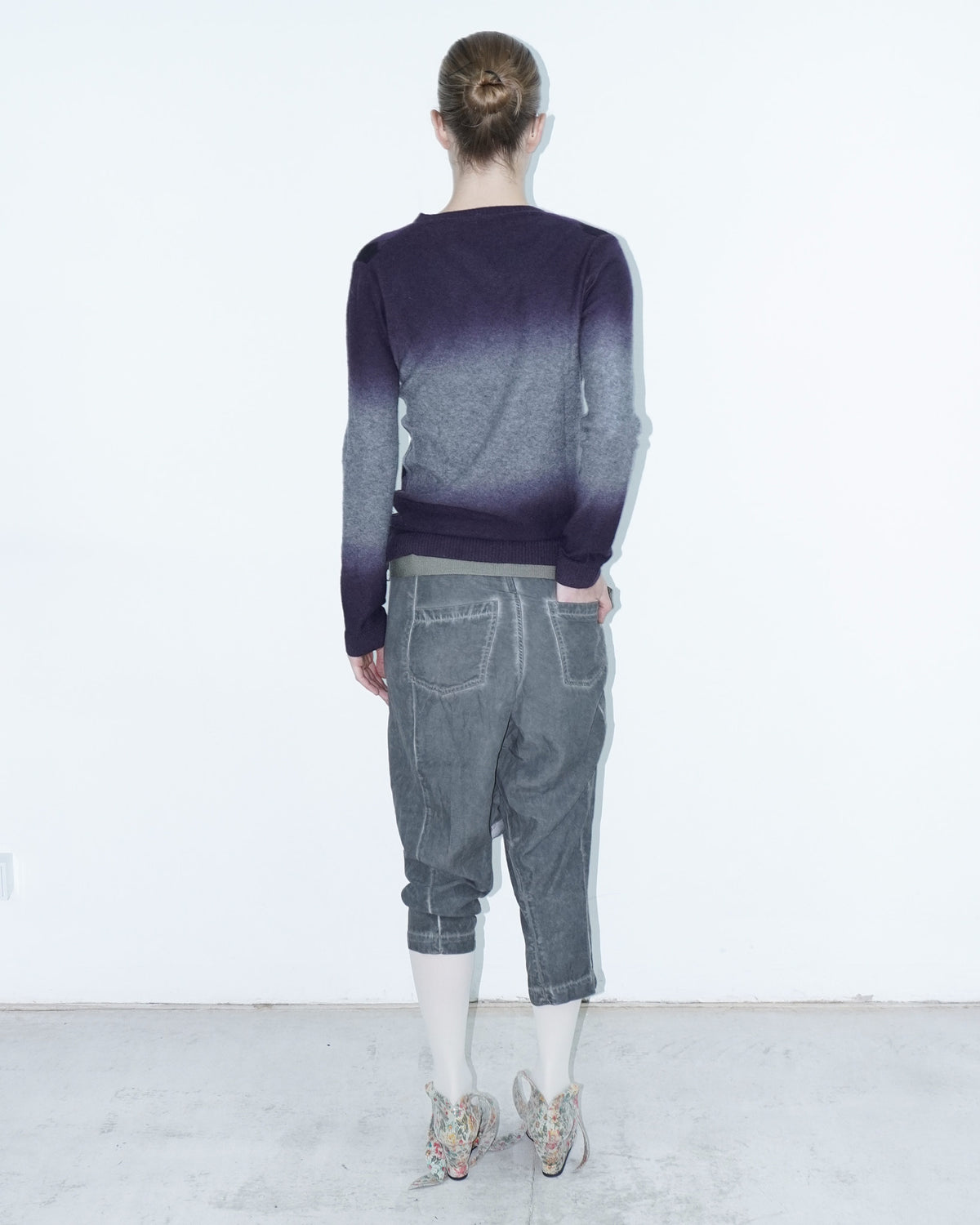 argyle faded wool sweater