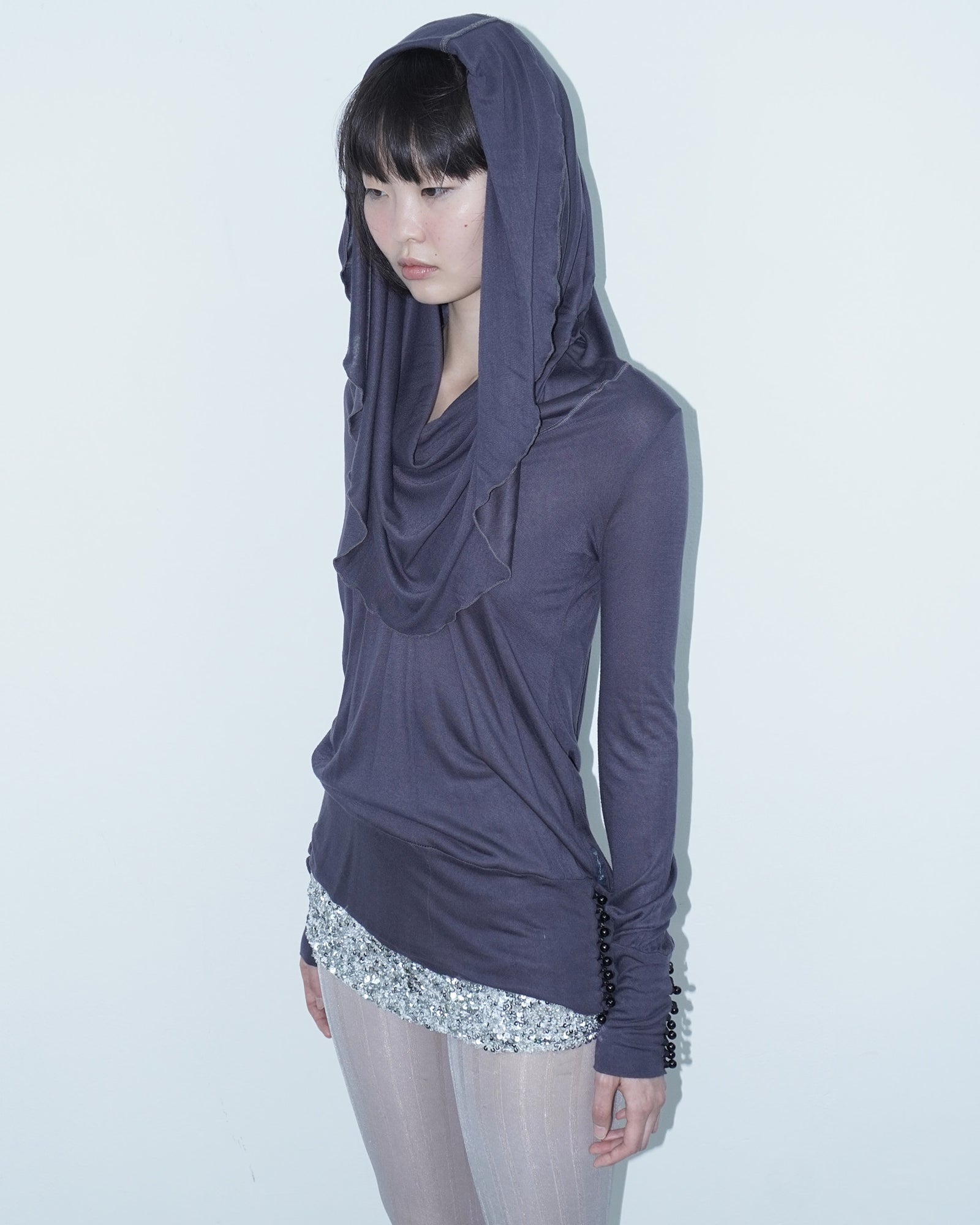 armani jeans blue grey stretch top