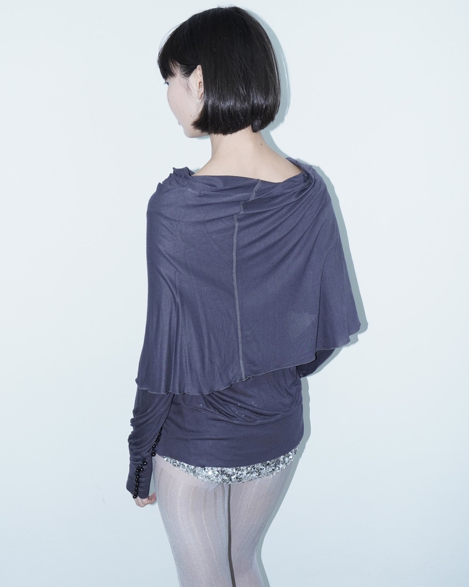 armani jeans blue grey stretch top