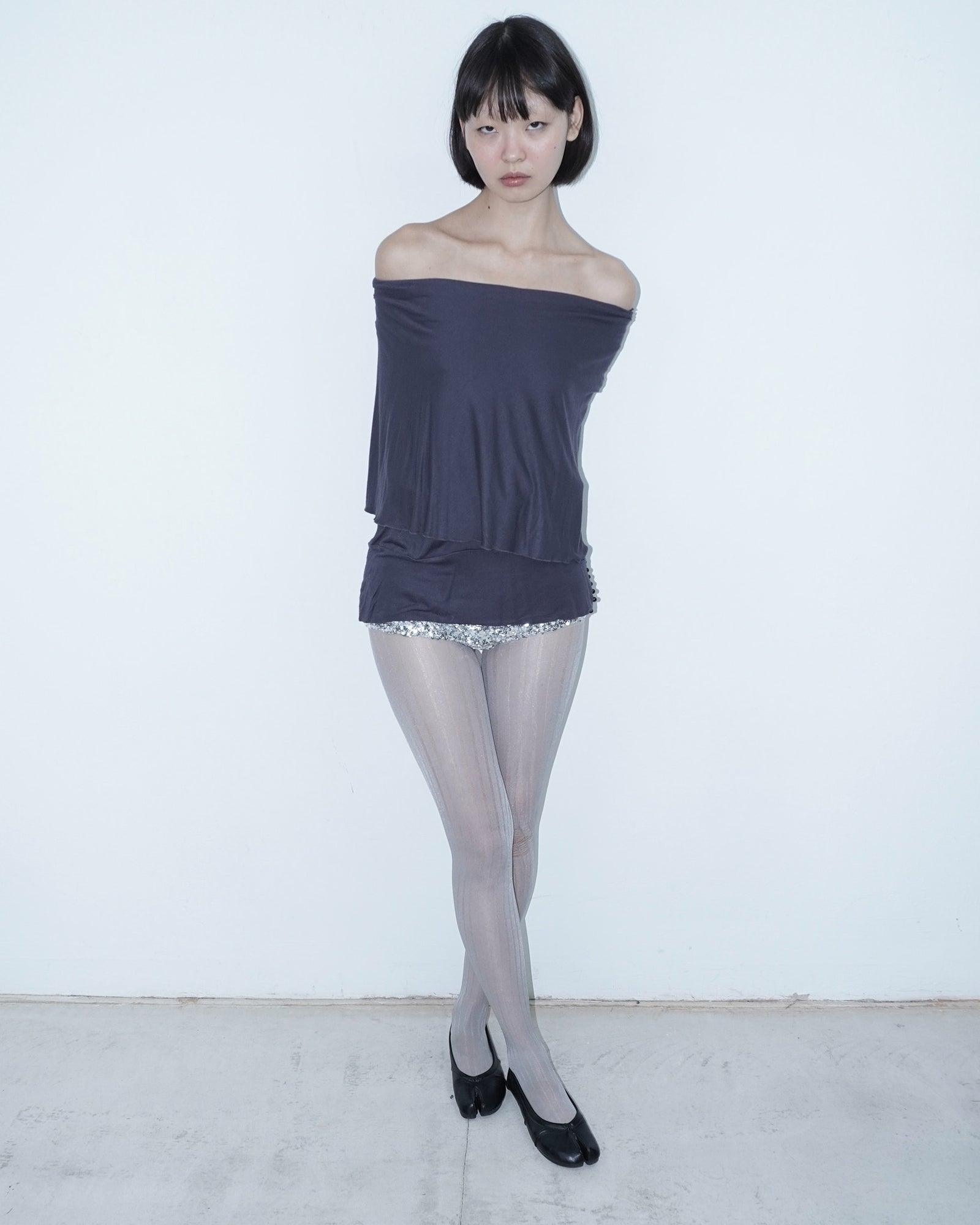 armani jeans blue grey stretch top