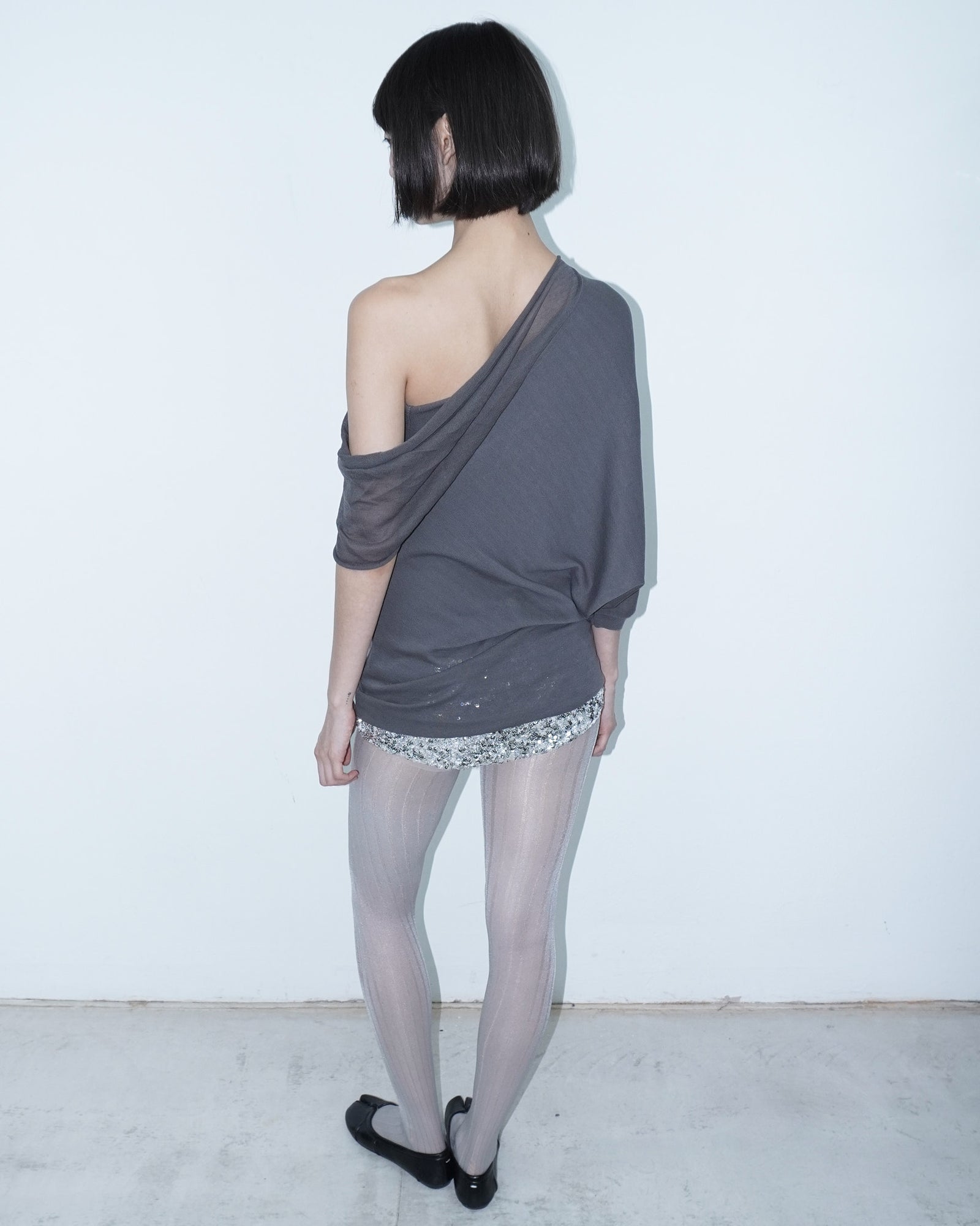 asymmetrical lightweight knit top